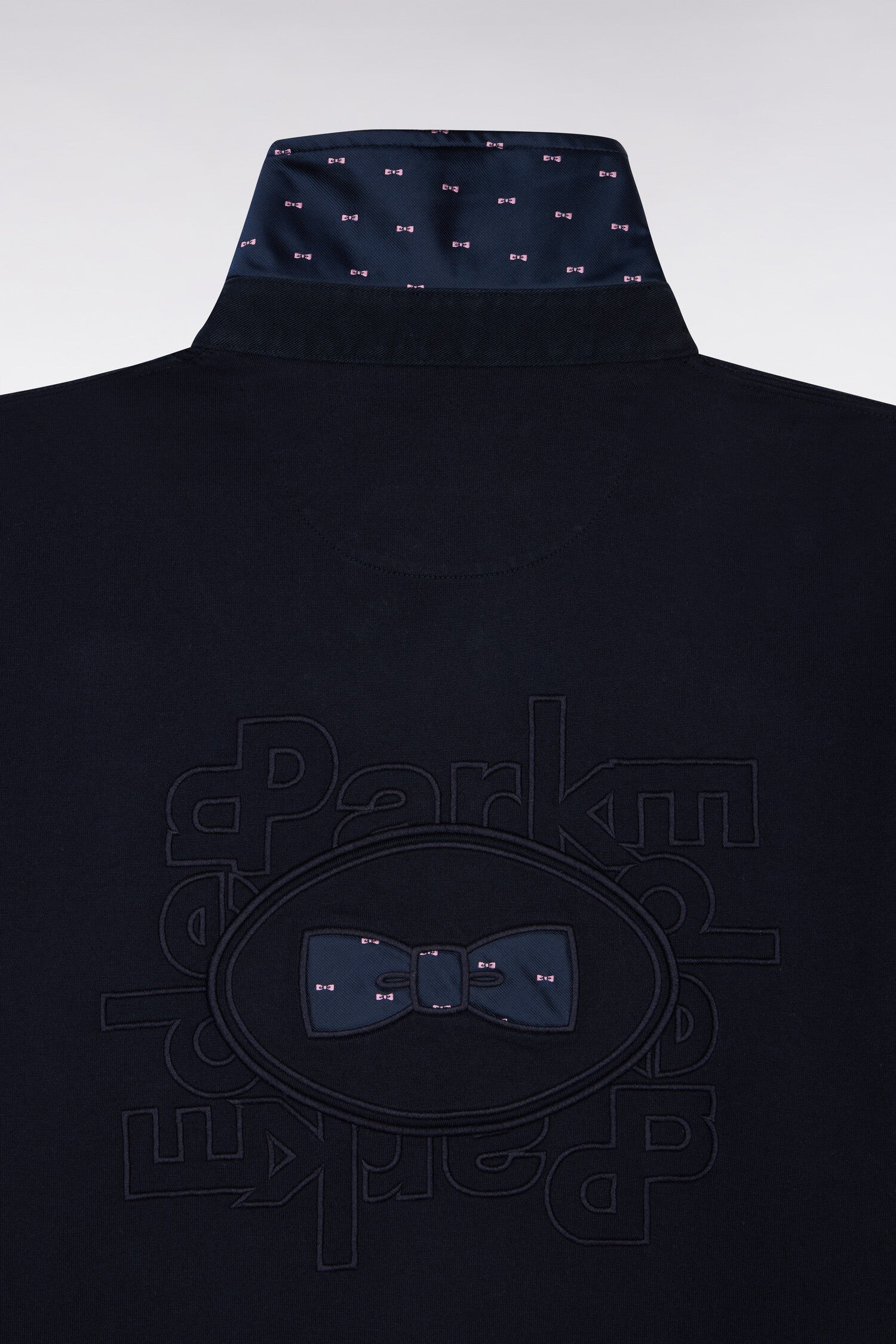 Maillot à manches courtes en coton marine broderie dos coupe regular
