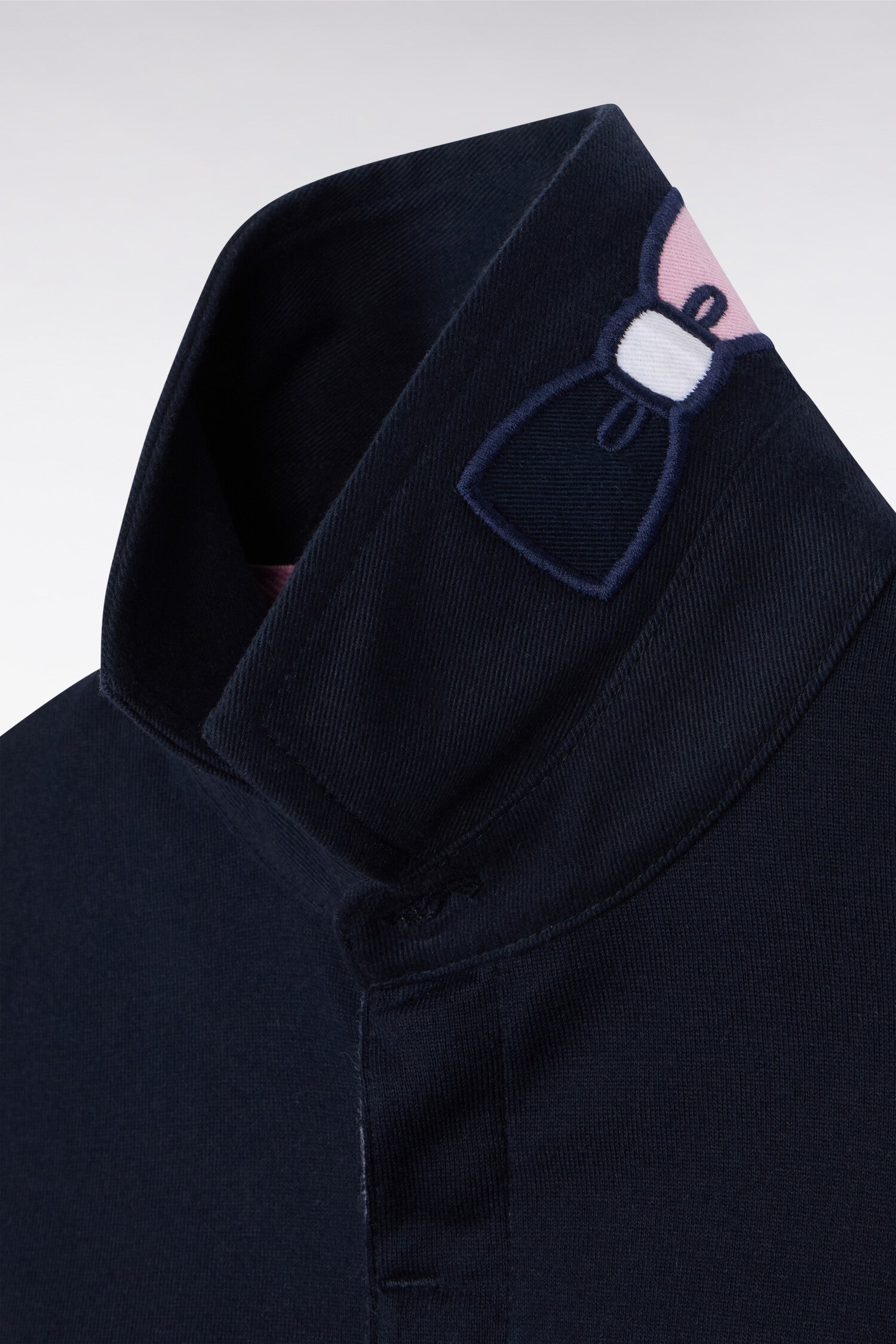 Maillot à manches courtes rose en coton marine