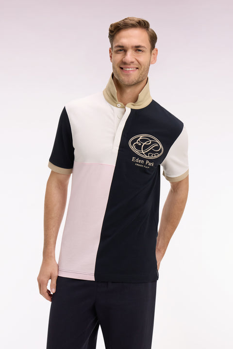 Maillot à manches courtes marine découpes graphiques et broderie coupe regular - Image 3