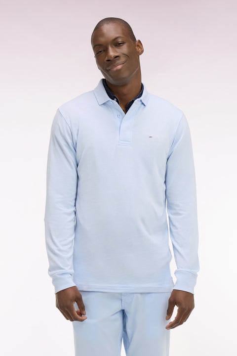 Maillot à manches longues en coton Pima bleu ciel - Image 3