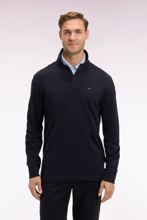 Maillot à manches longues en coton Pima marine - Image 3