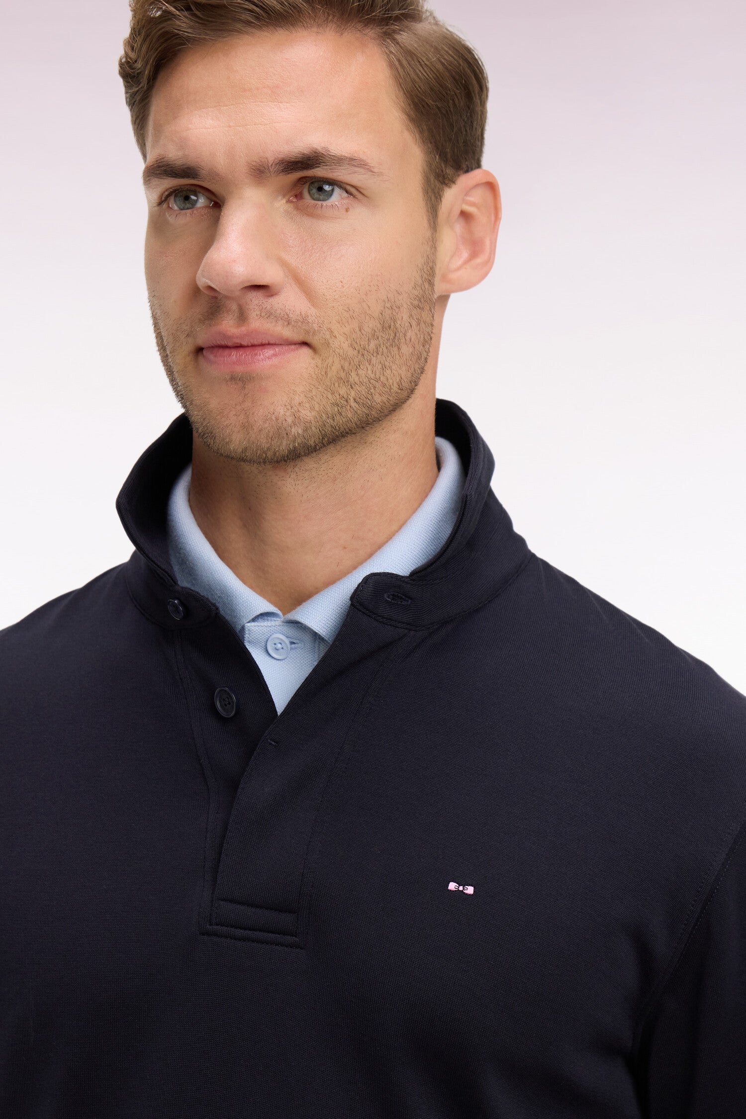 Maillot à manches longues en coton Pima marine