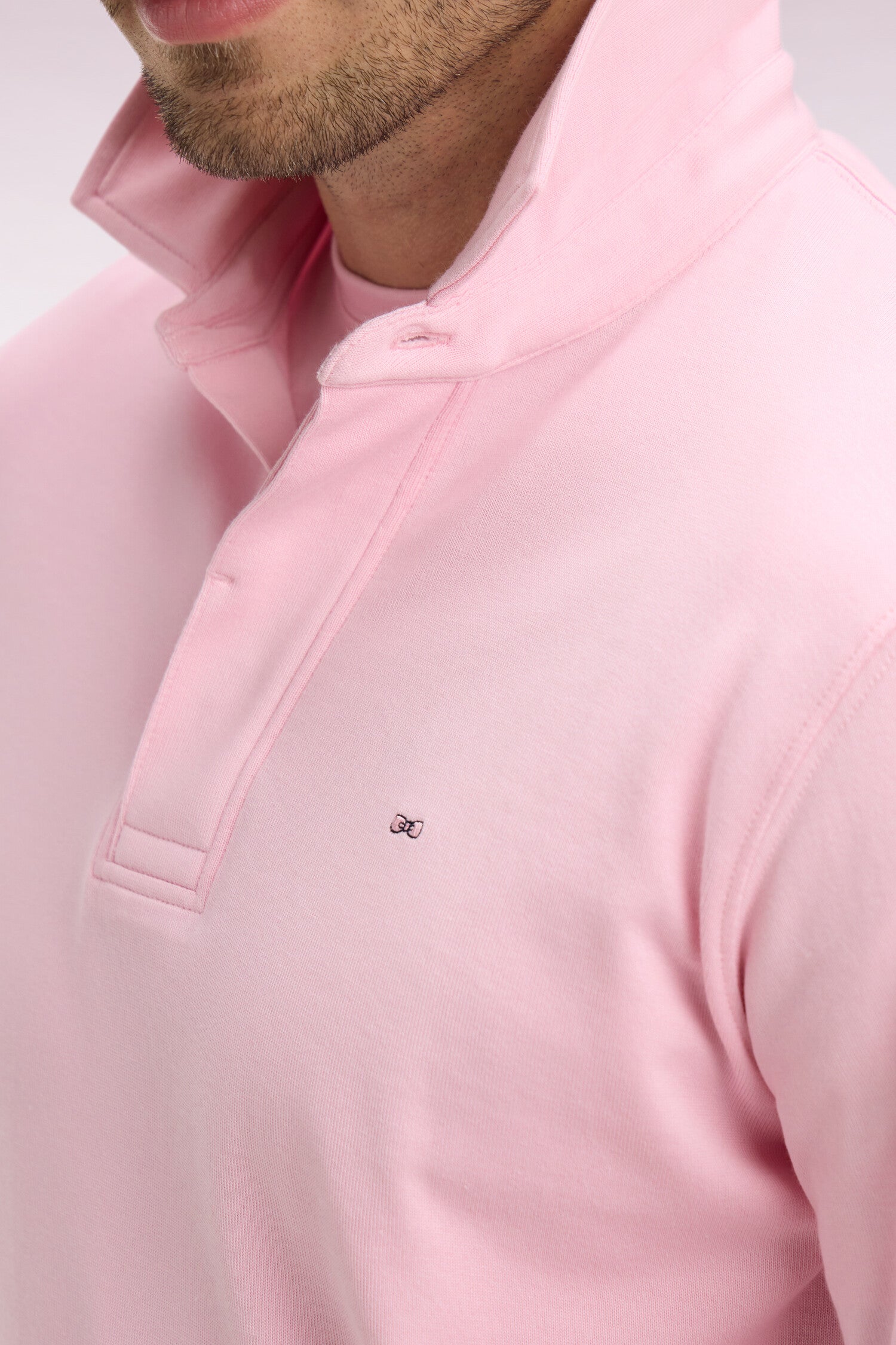 Maillot à manches longues en coton Pima rose