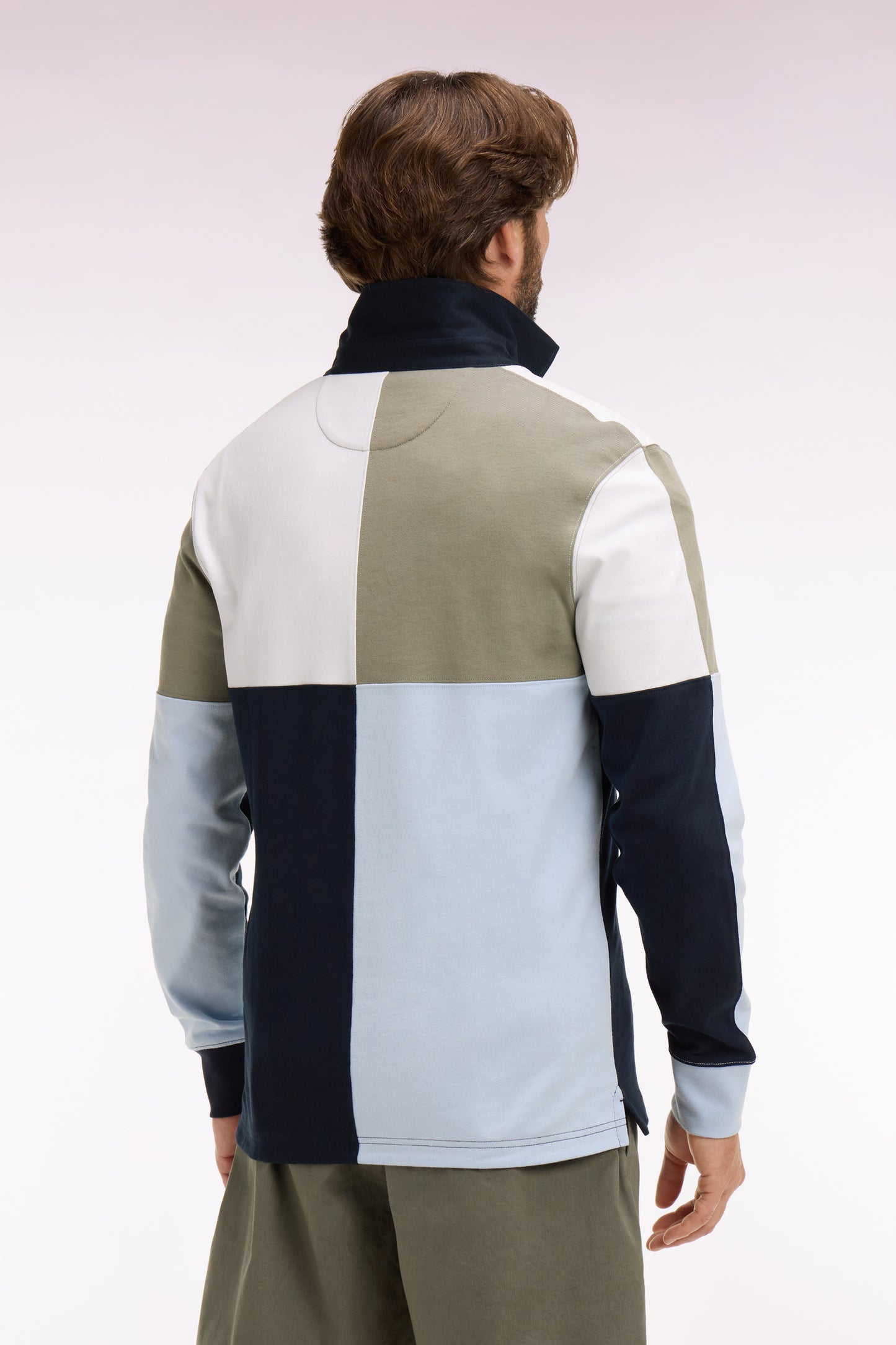 Long-sleeve jersey in sky cotton crossover