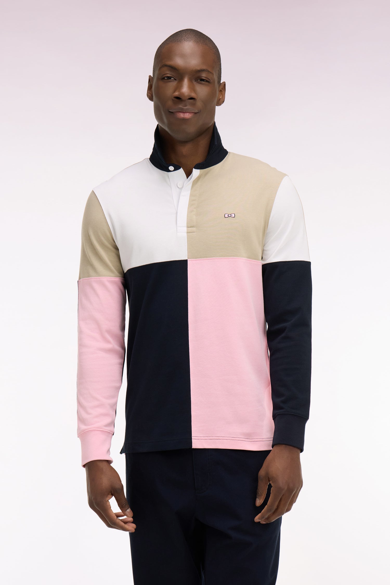 Maillot à manches longues en coton rose croisé