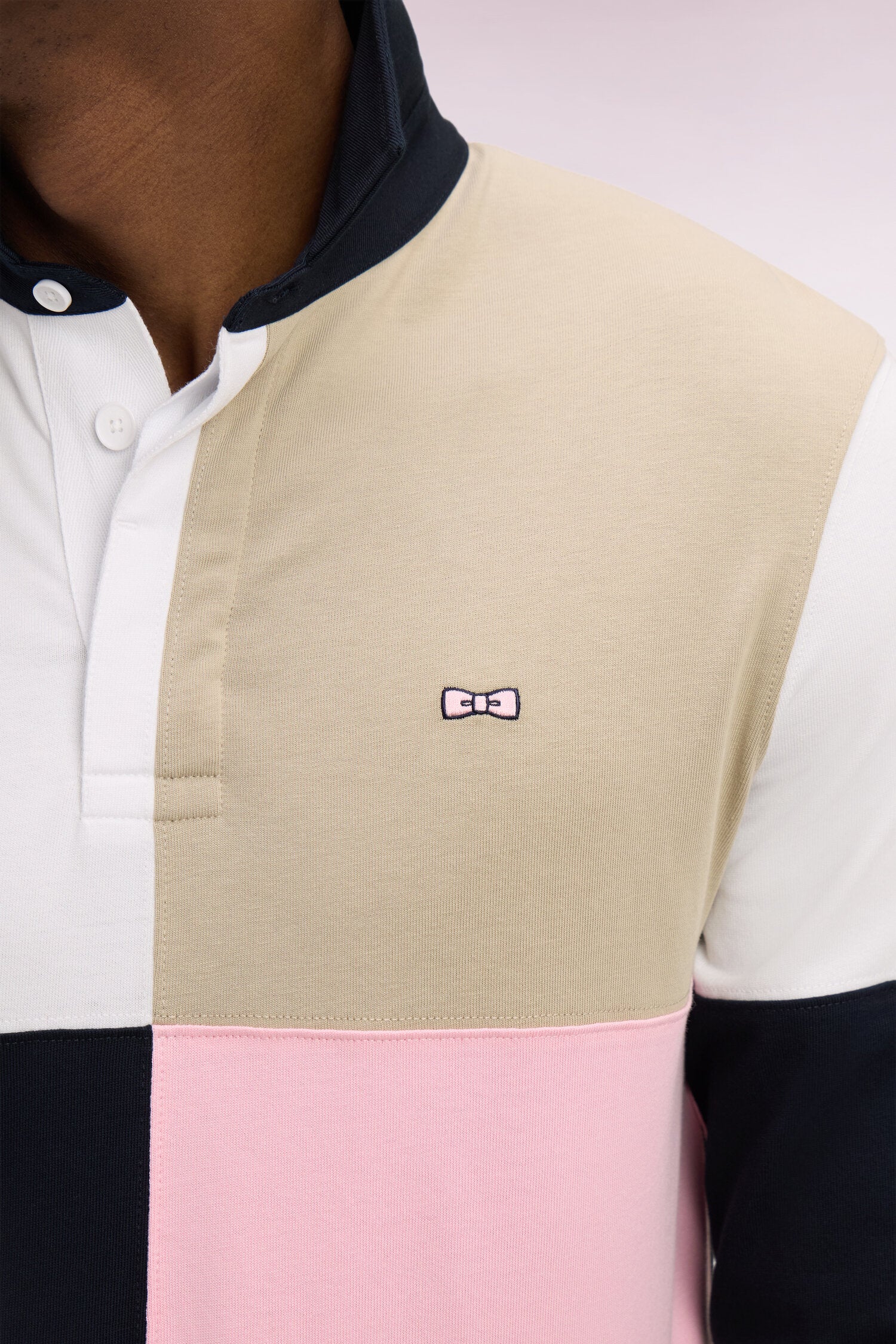 Maillot à manches longues en coton rose croisé