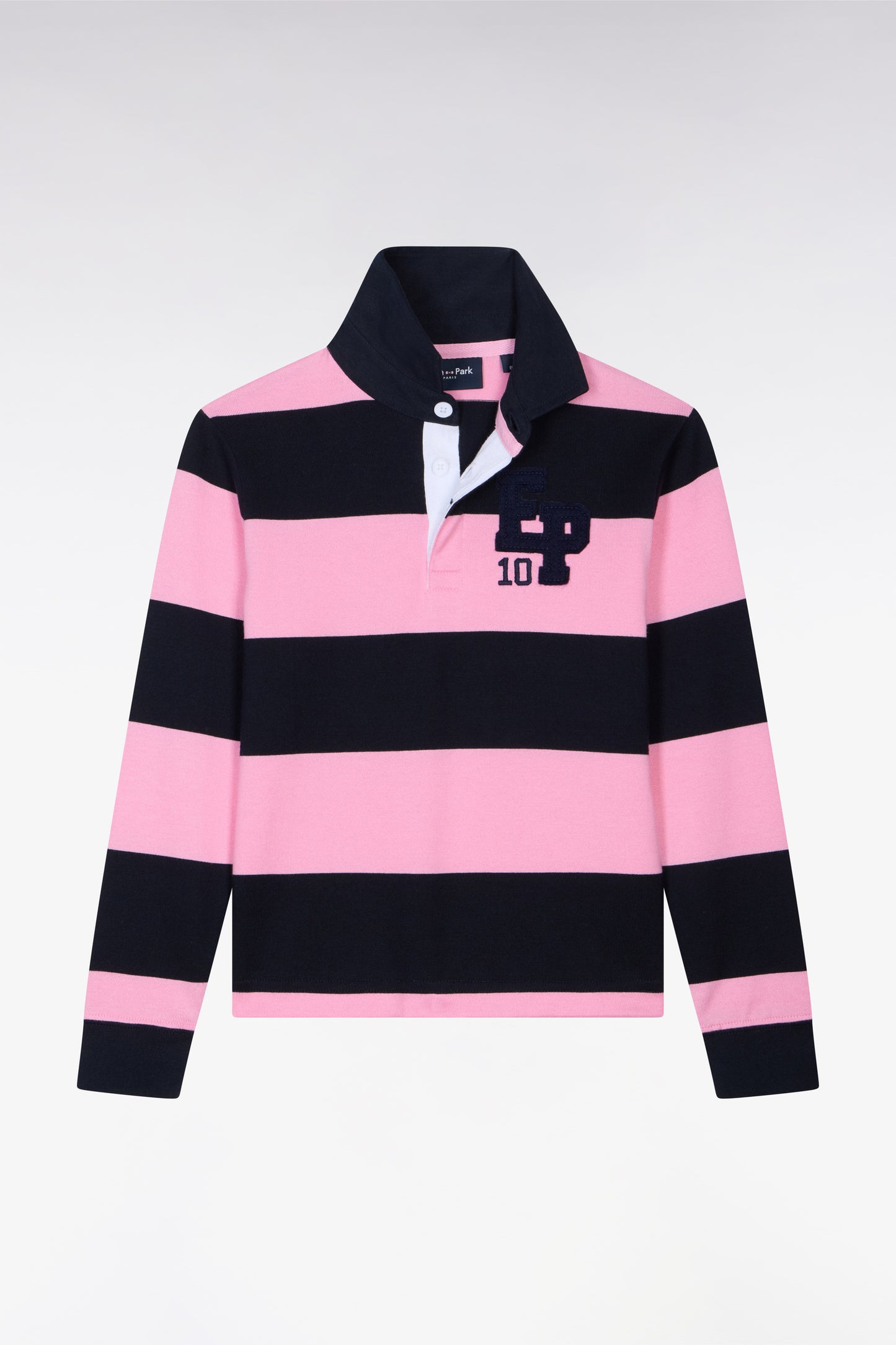 Striped Pima Cotton Long Sleeve Rugby Jersey