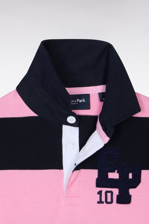 Maillot de rugby à manches longues en coton Pima rayé - Image 2