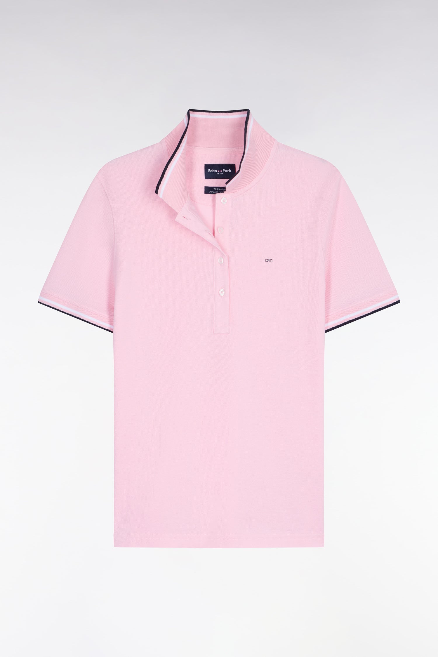 Polo à manches courtes en coton rose coupe regular
