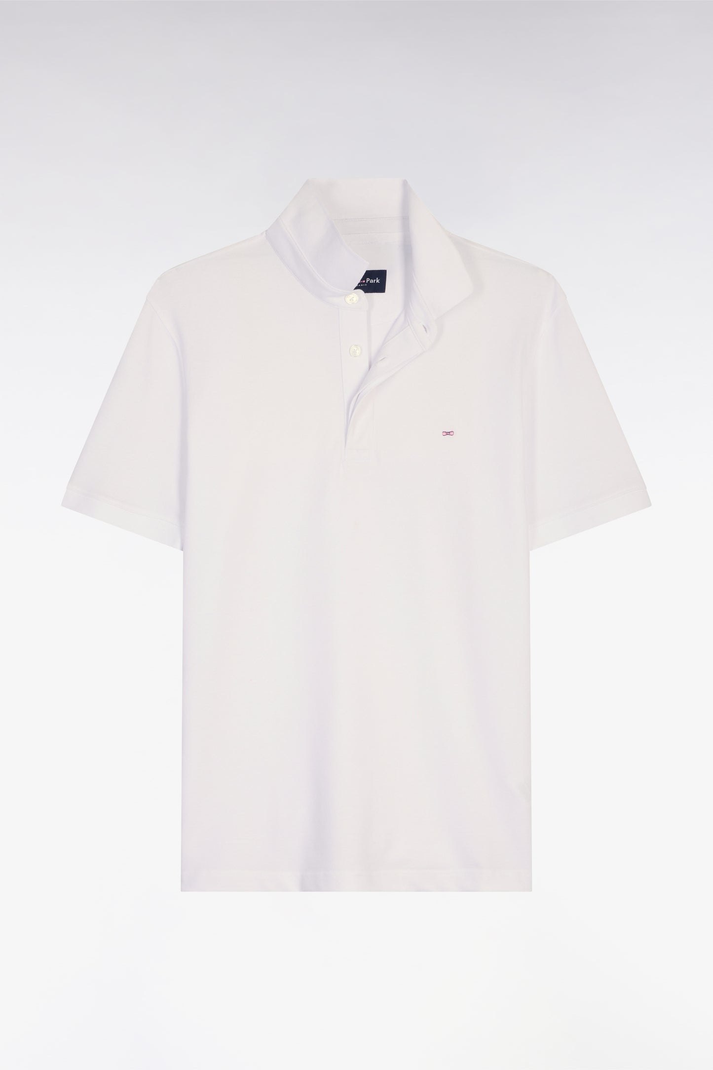 Polo à manches courtes en coton blanc coupe slim
