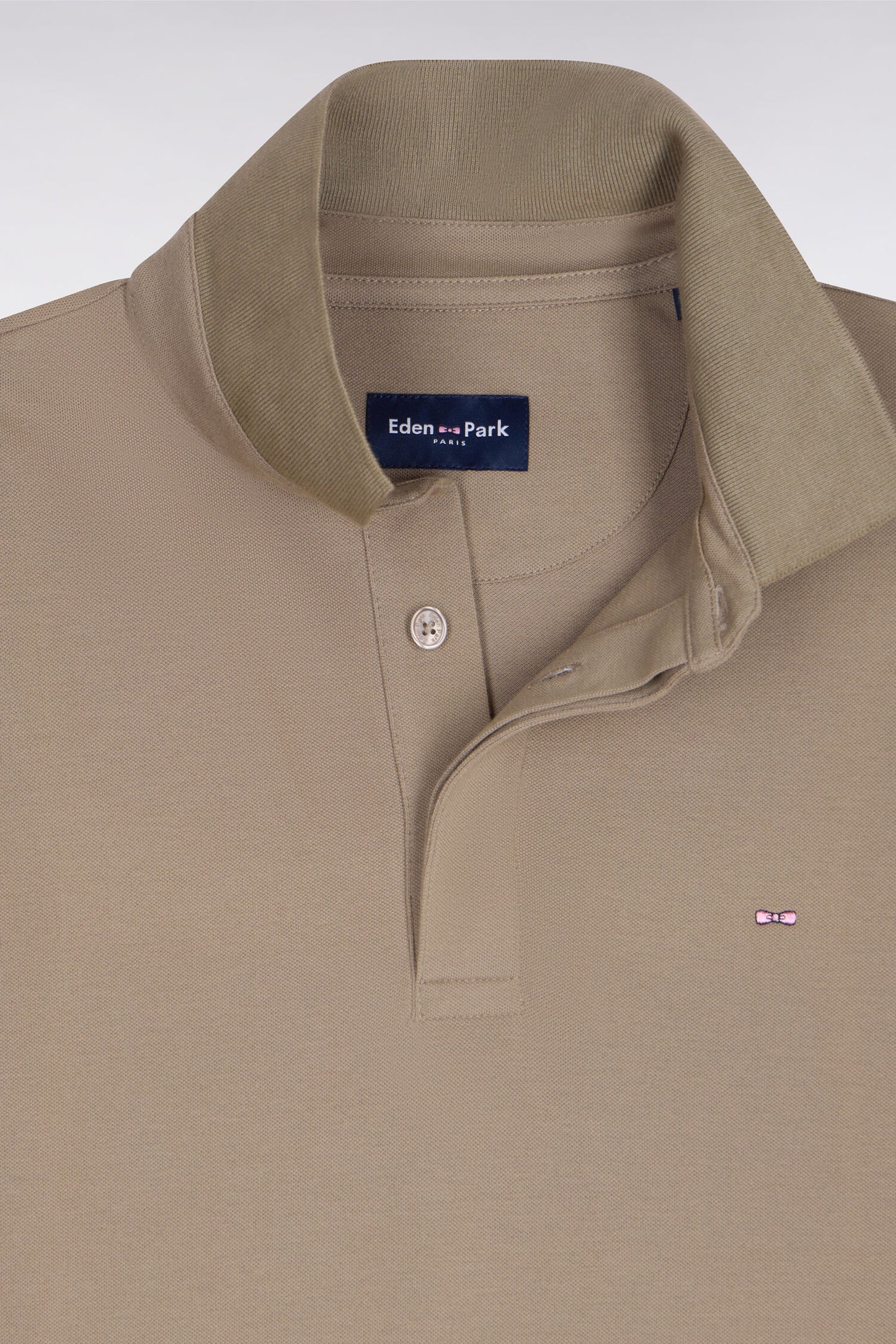 Polo à manches courtes en coton marron coupe slim