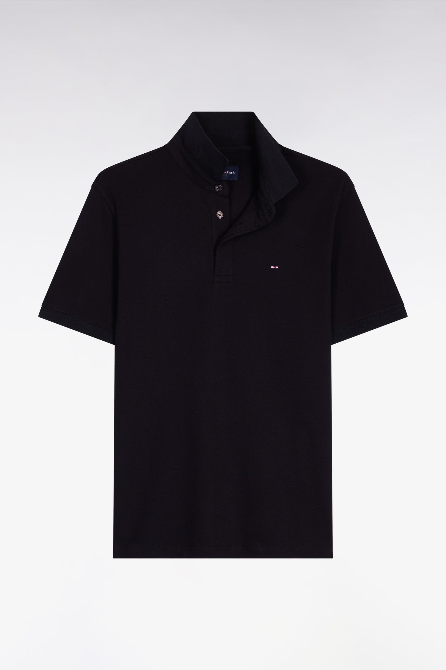 Polo à manches courtes en coton noir coupe slim