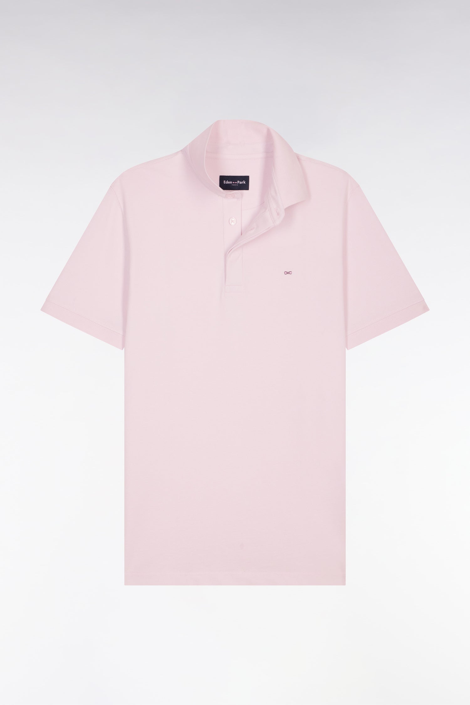 Polo à manches courtes en coton rose coupe slim