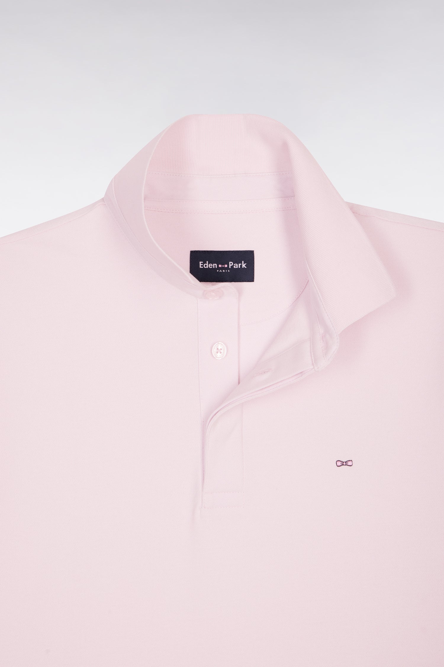 Polo à manches courtes en coton rose coupe slim