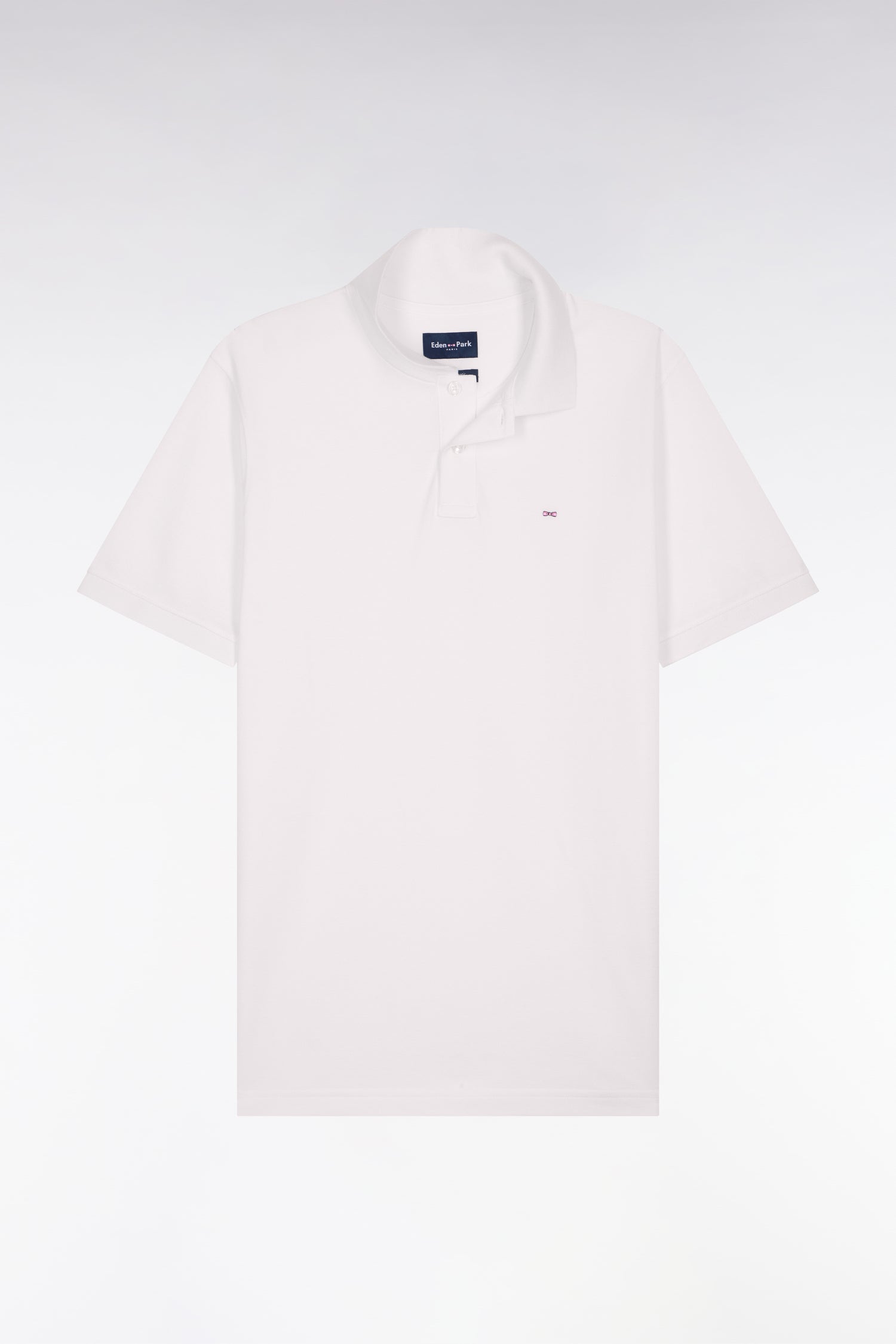 Polo à manches courtes en coton blanc coupe regular