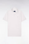 Polo à manches courtes en coton blanc coupe regular