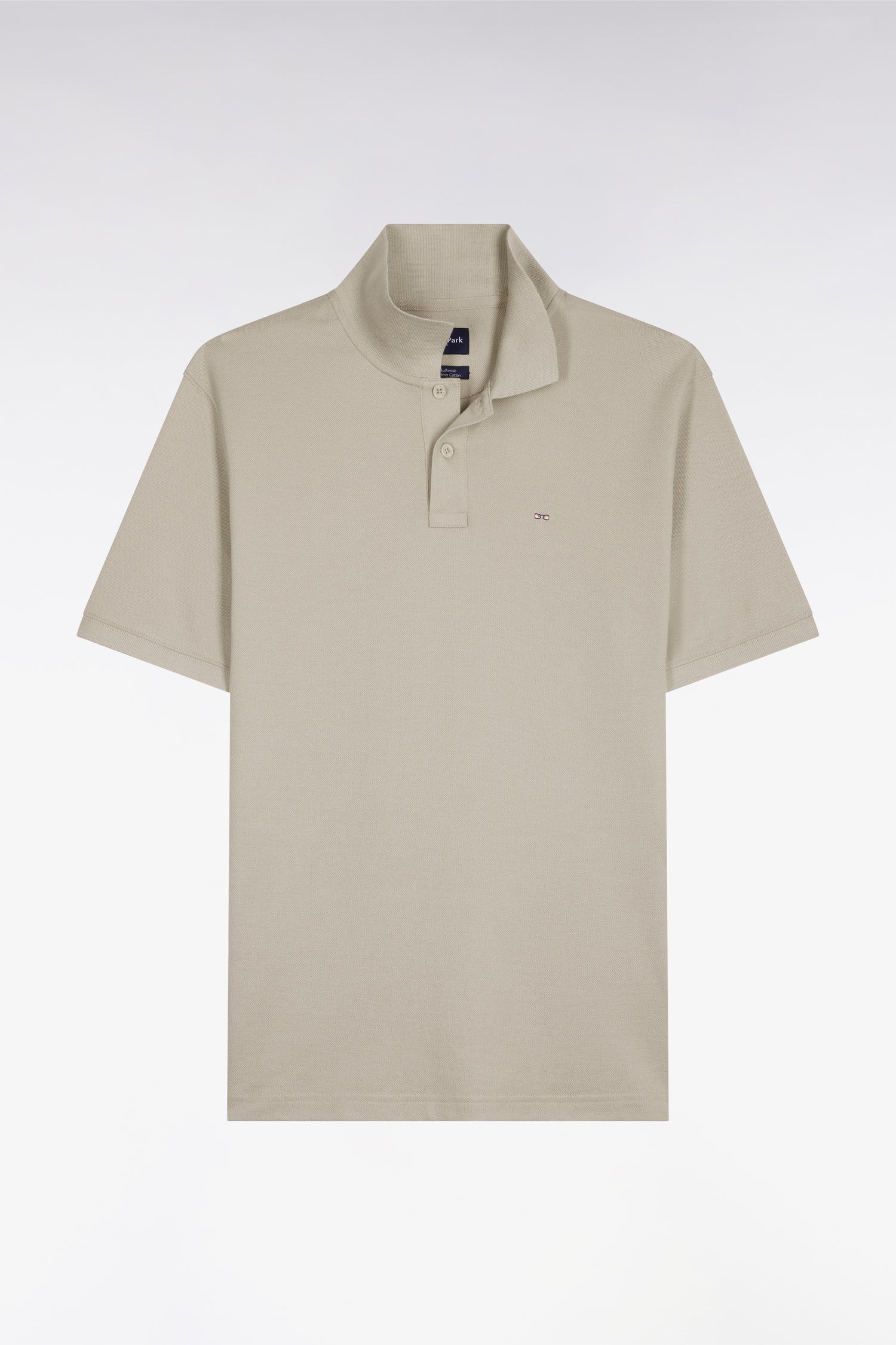 Polo à manches courtes en coton gris clair coupe regular