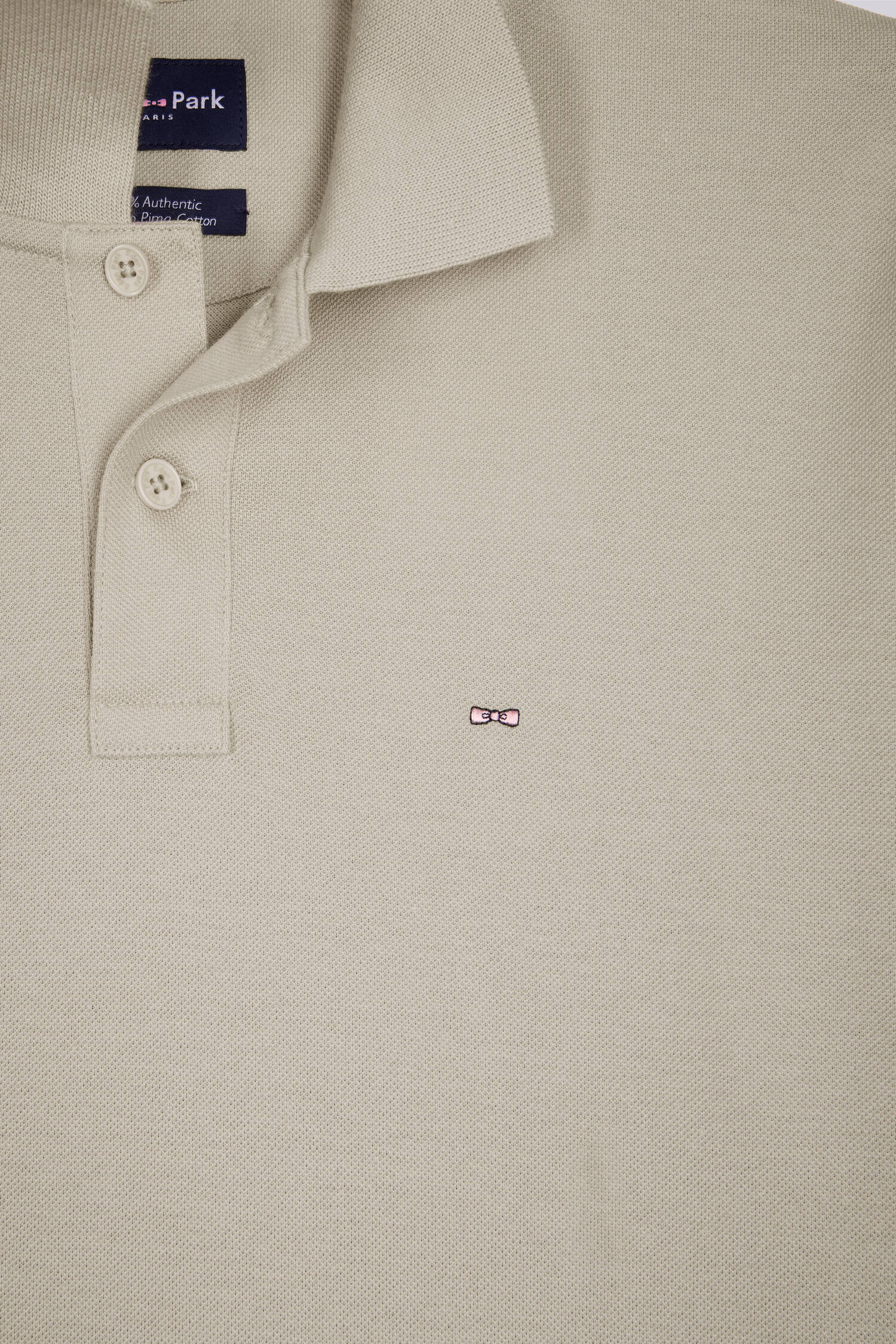 Polo à manches courtes en coton gris clair coupe regular