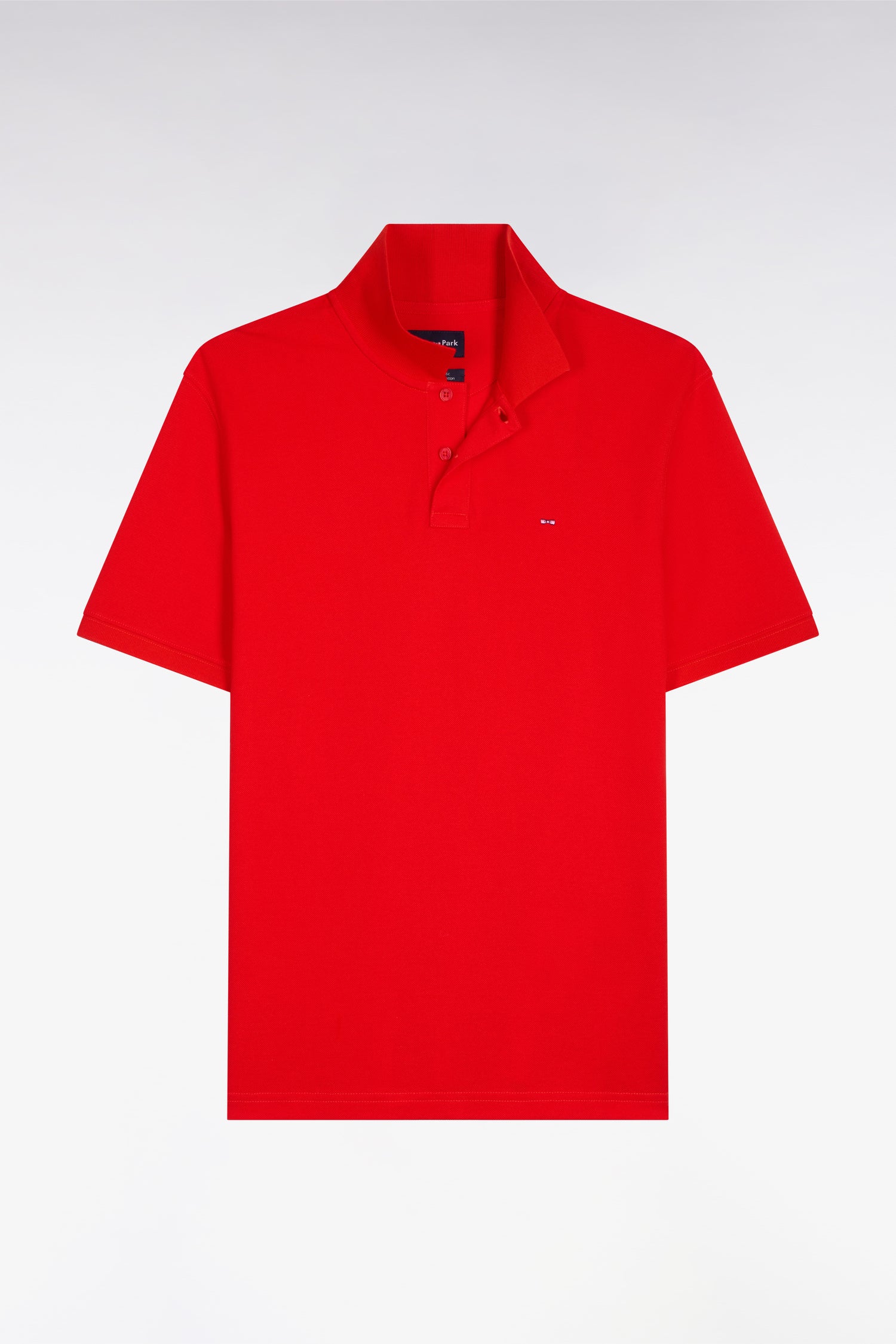 Polo à manches courtes en coton rouge coupe regular