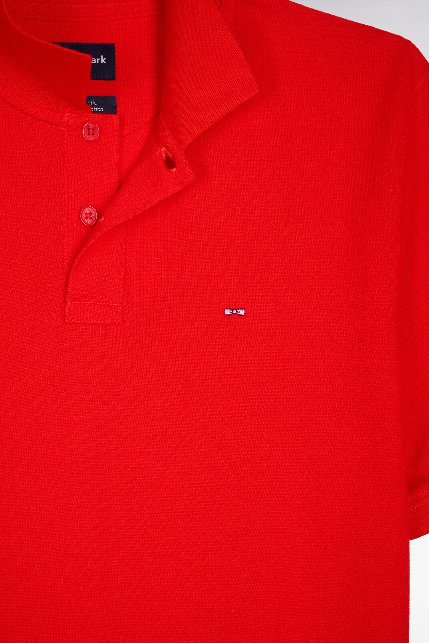 Polo à manches courtes en coton rouge coupe regular