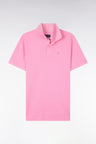 Polo à manches courtes en coton rose coupe regular