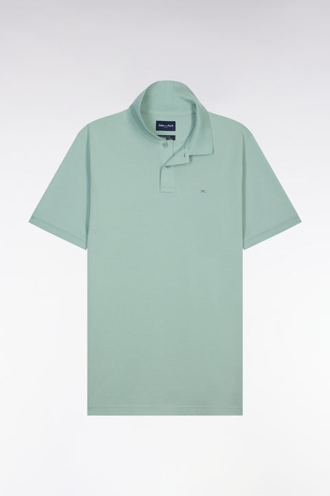 Polo à manches courtes en coton vert d'eau coupe regular - Image 2