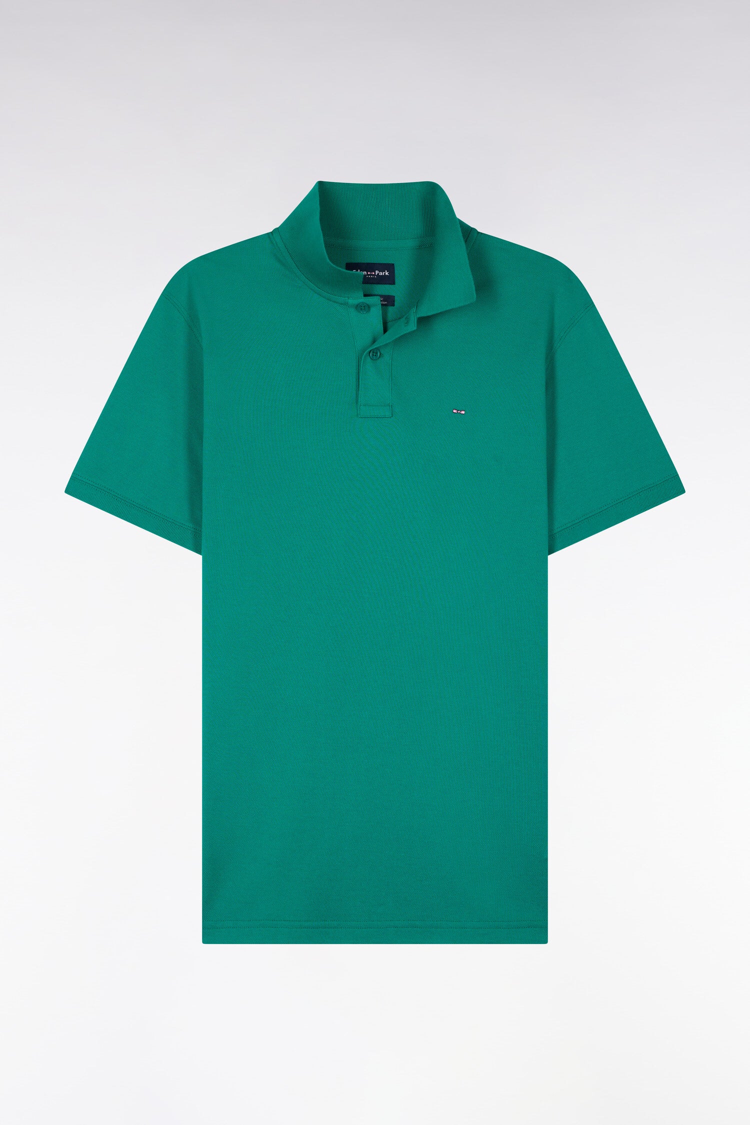 Polo à manches courtes en coton vert foncé coupe regular