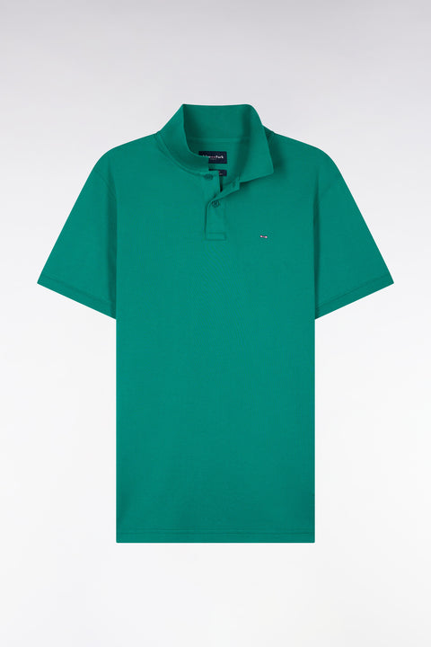Polo à manches courtes en coton vert foncé coupe regular - Image 2