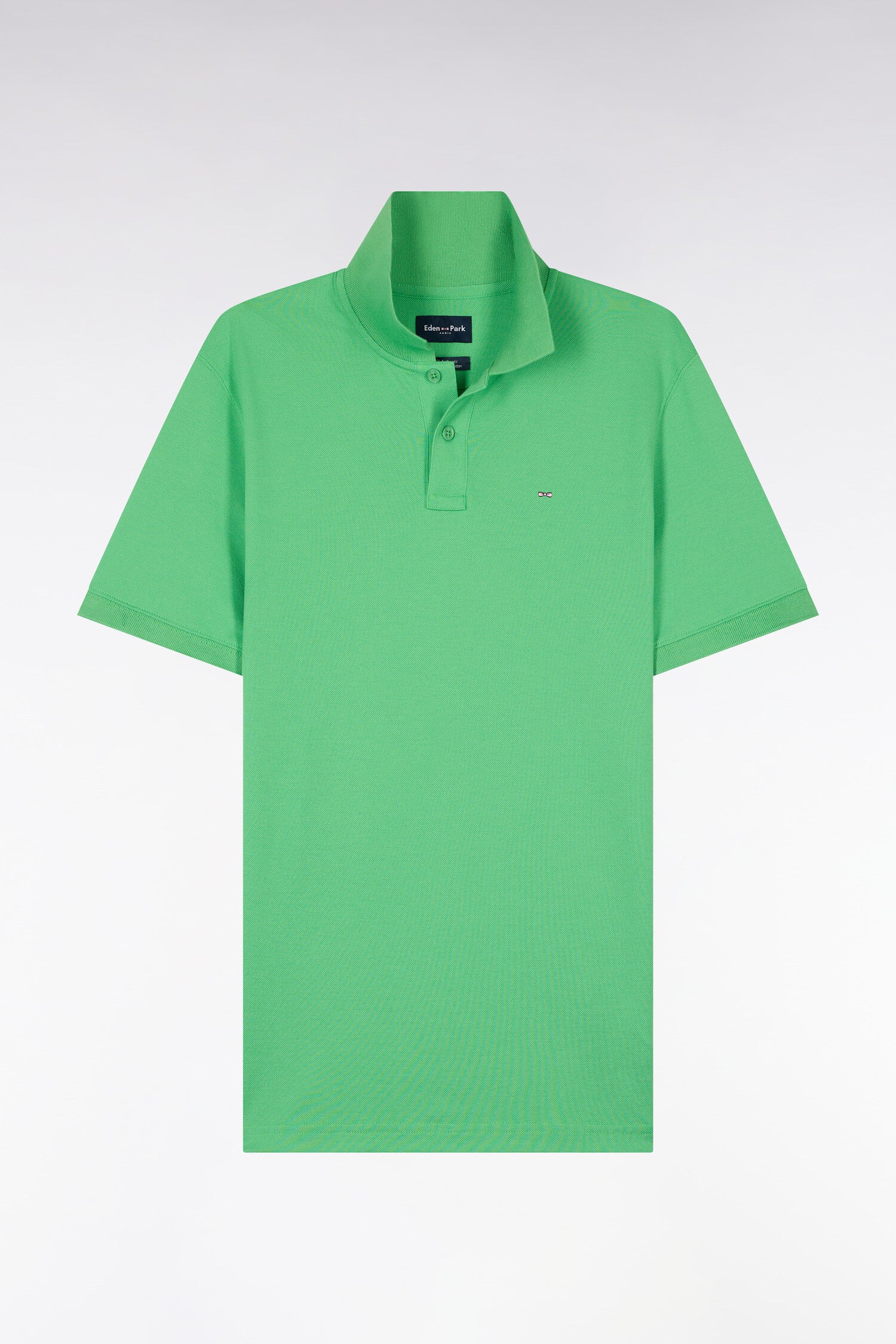 Polo à manches courtes en coton vert coupe regular