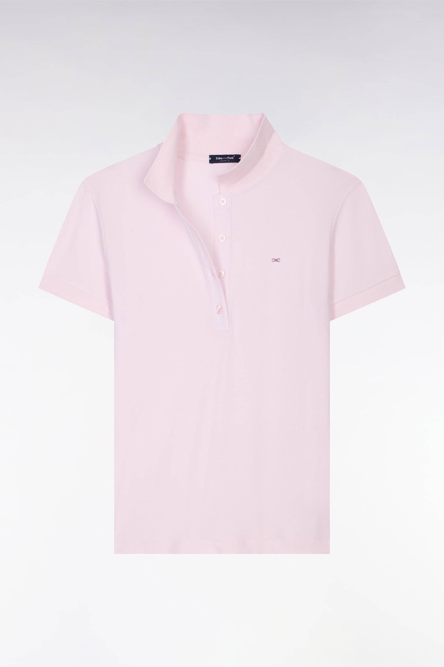 Polo à manches courtes en coton stretch rose
