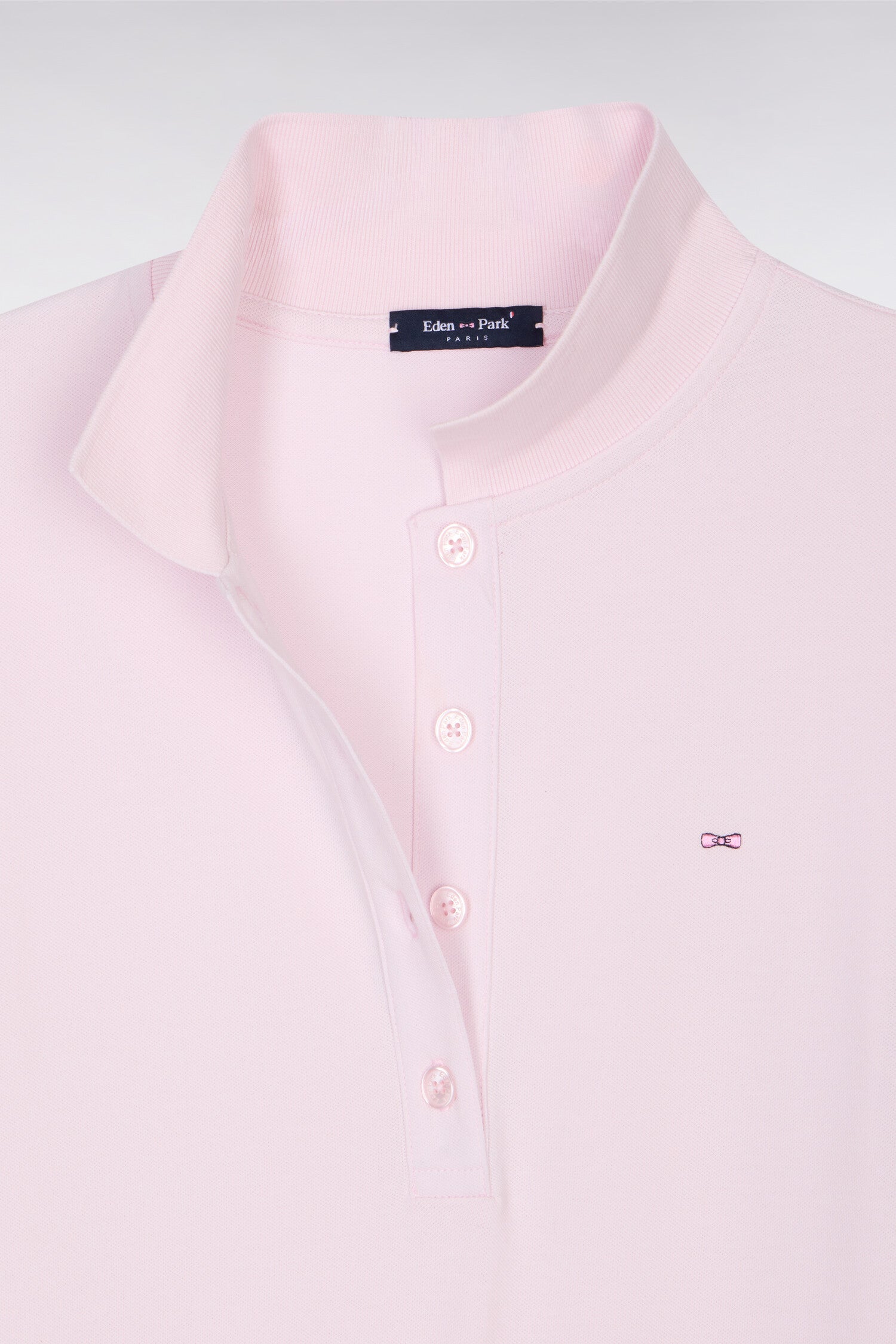 Polo à manches courtes en coton stretch rose