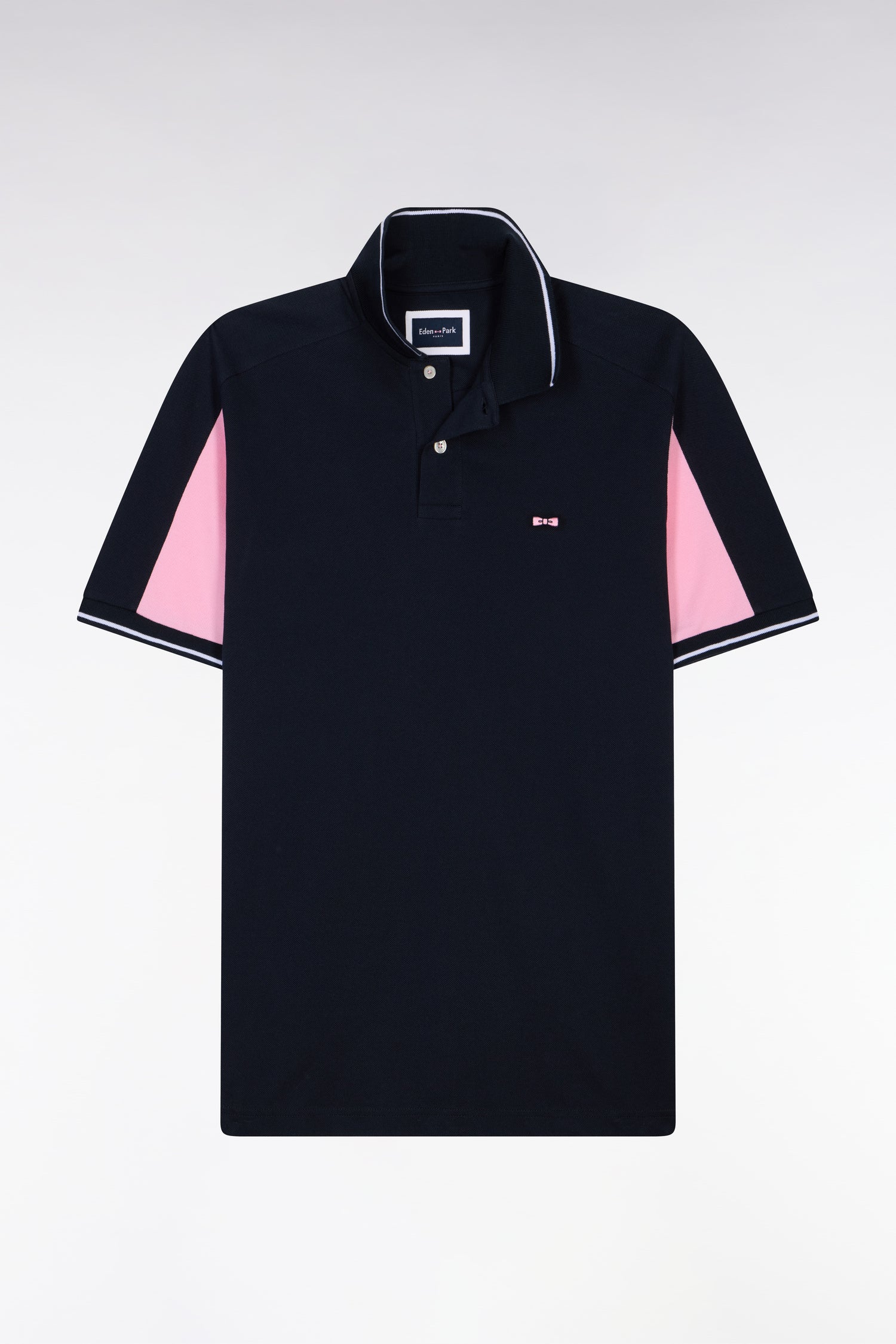 Polo manches courtes en coton marine