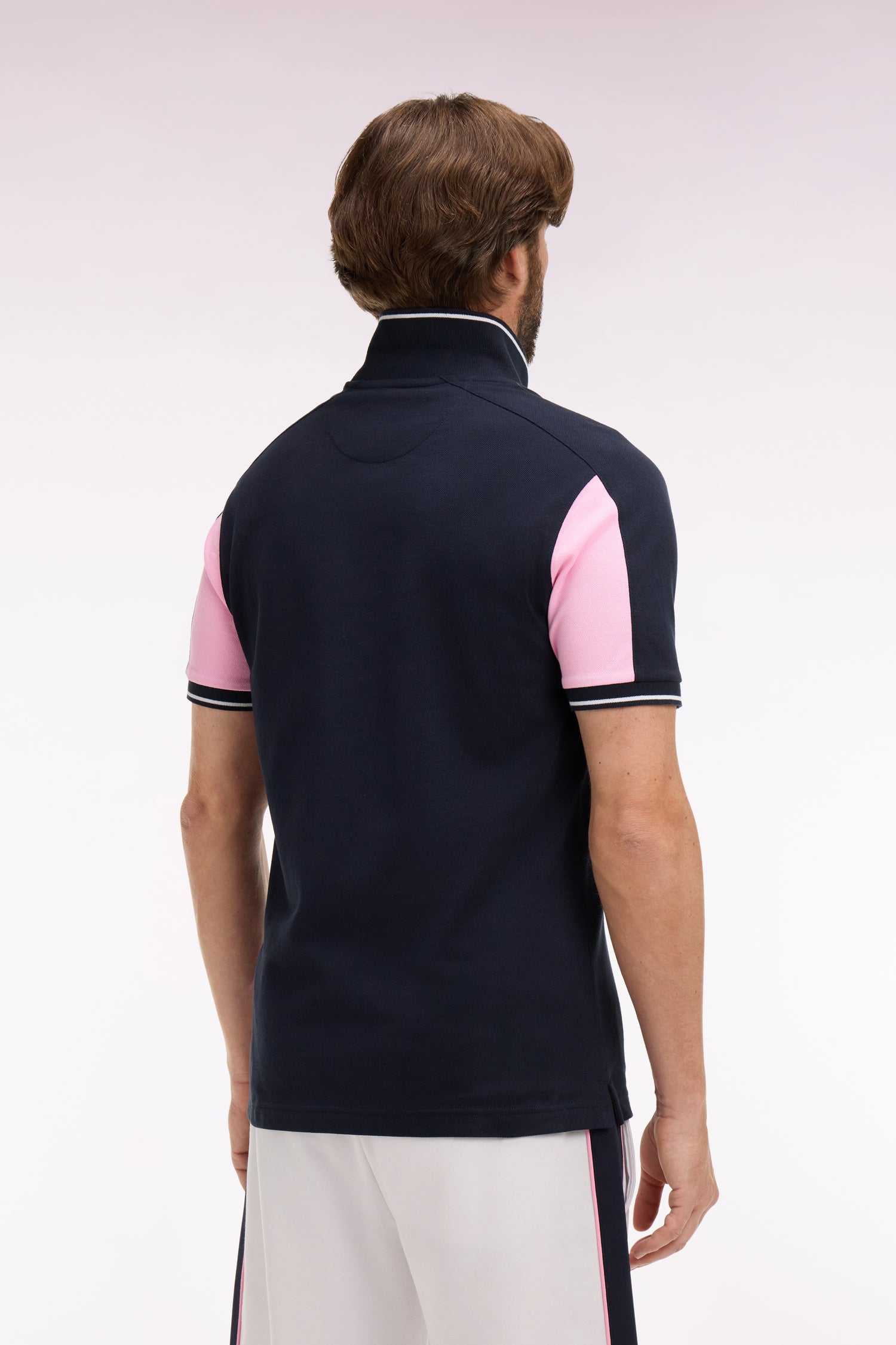 Polo manches courtes en coton marine