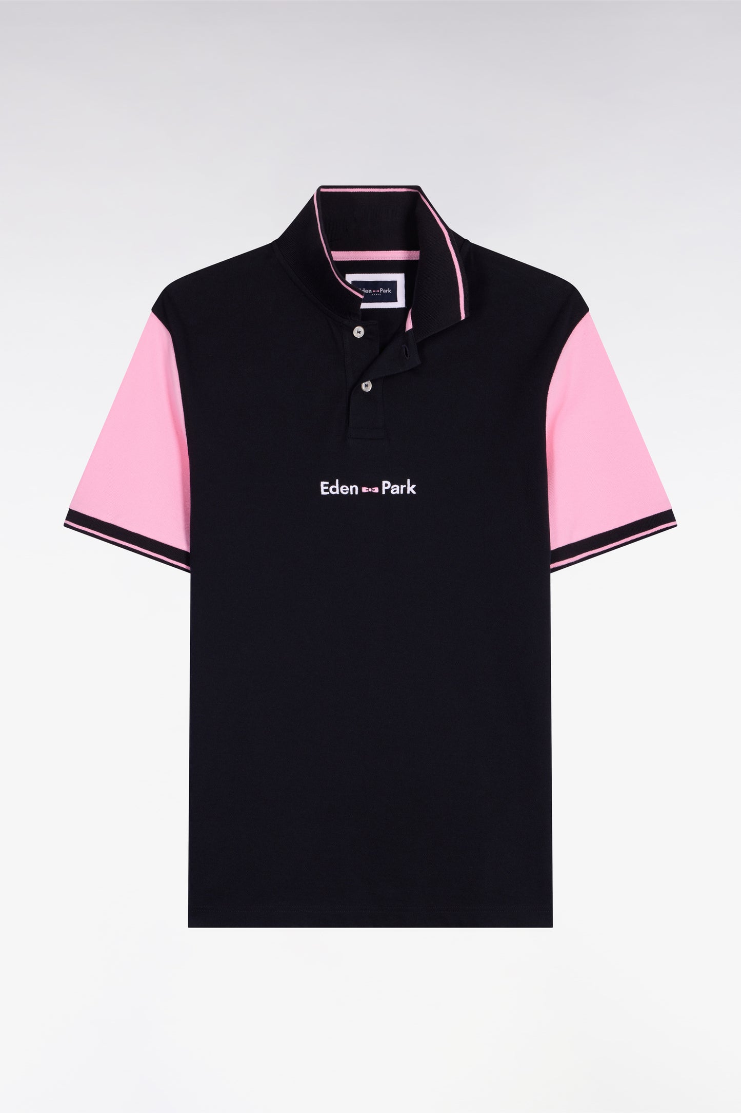 Short-sleeved navy cotton polo shirt with embroidery Eden Park regular fit