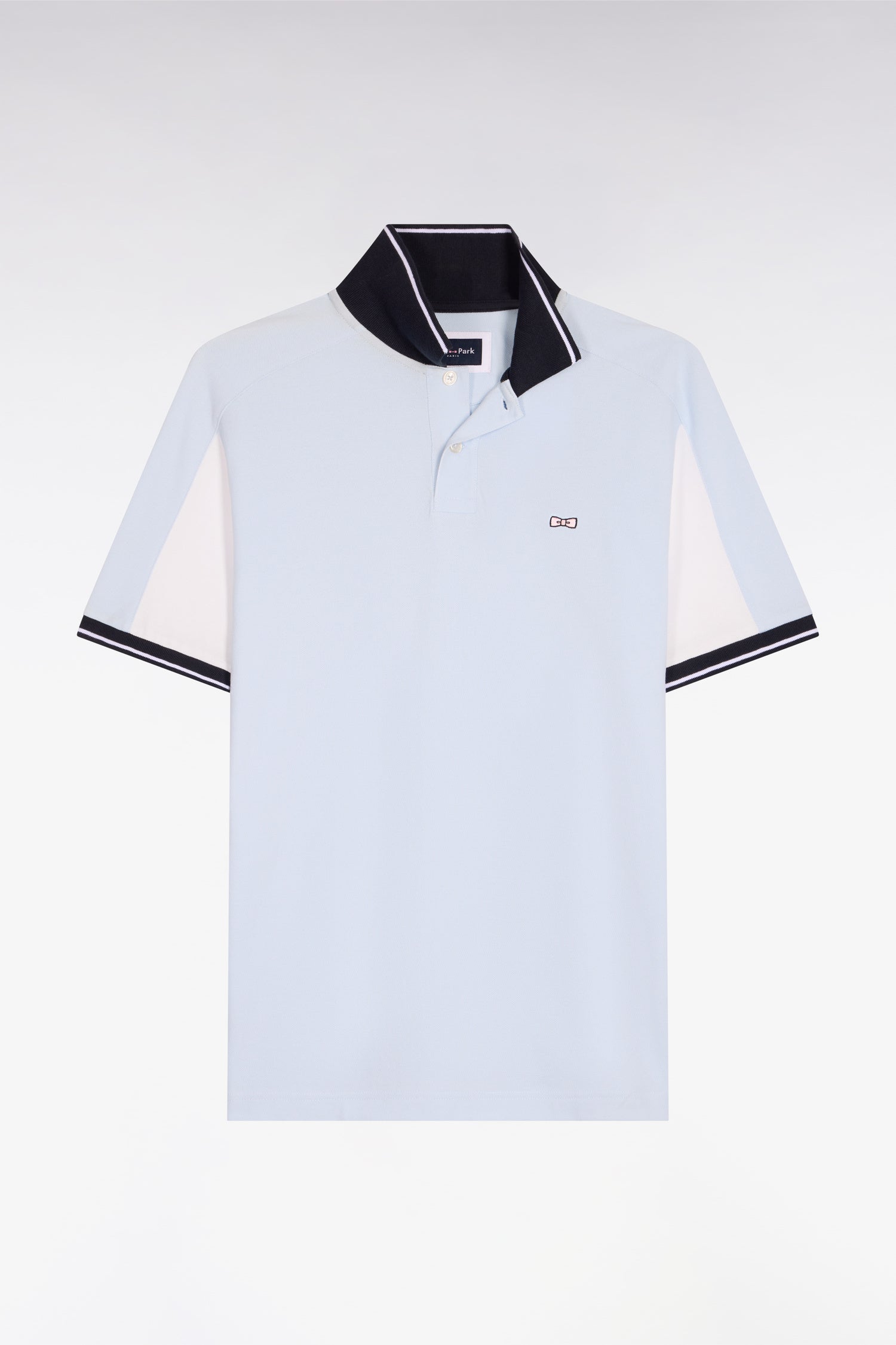 Polo à manches courtes en coton ciel brodé coupe regular