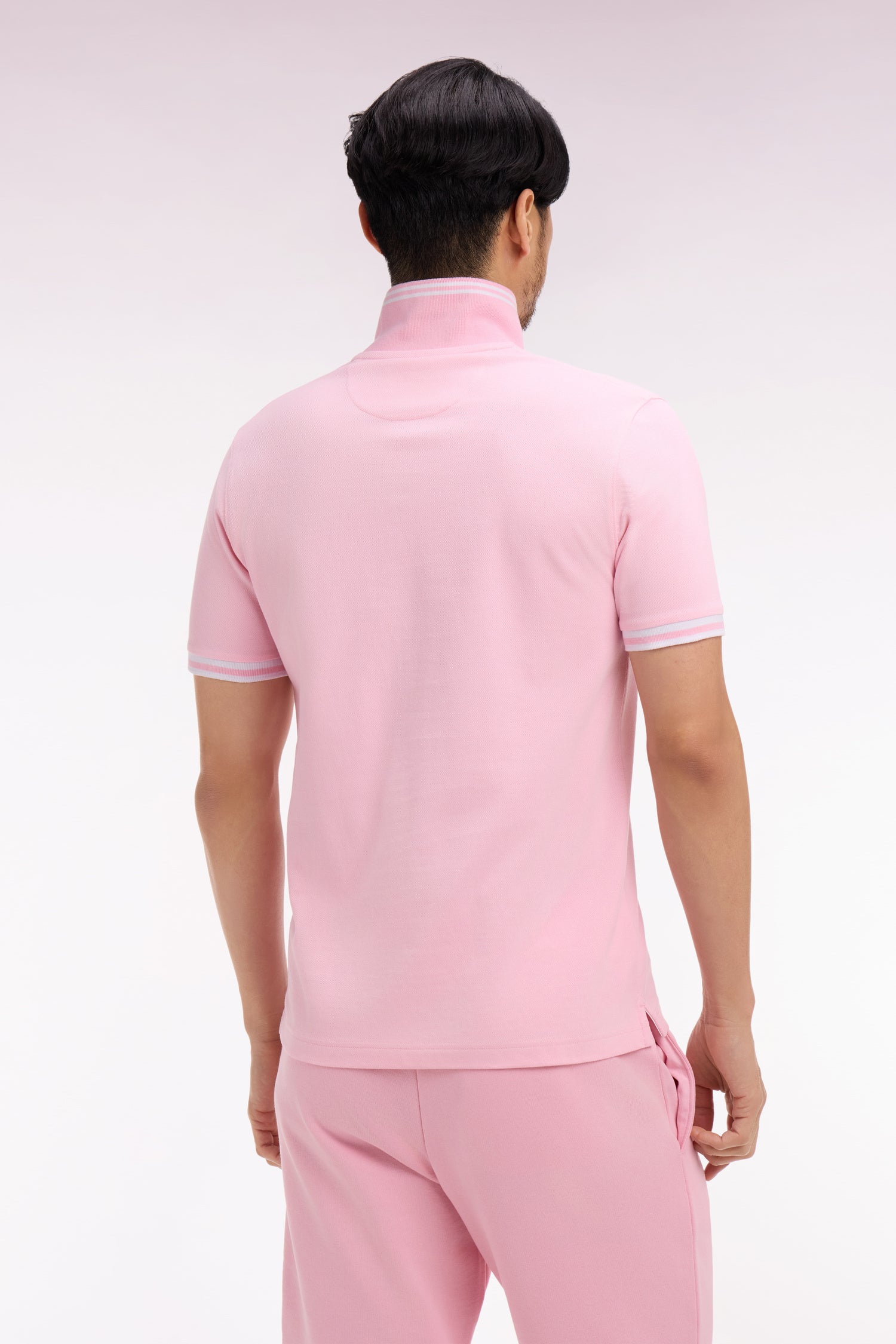 Polo à manches courtes en coton rose