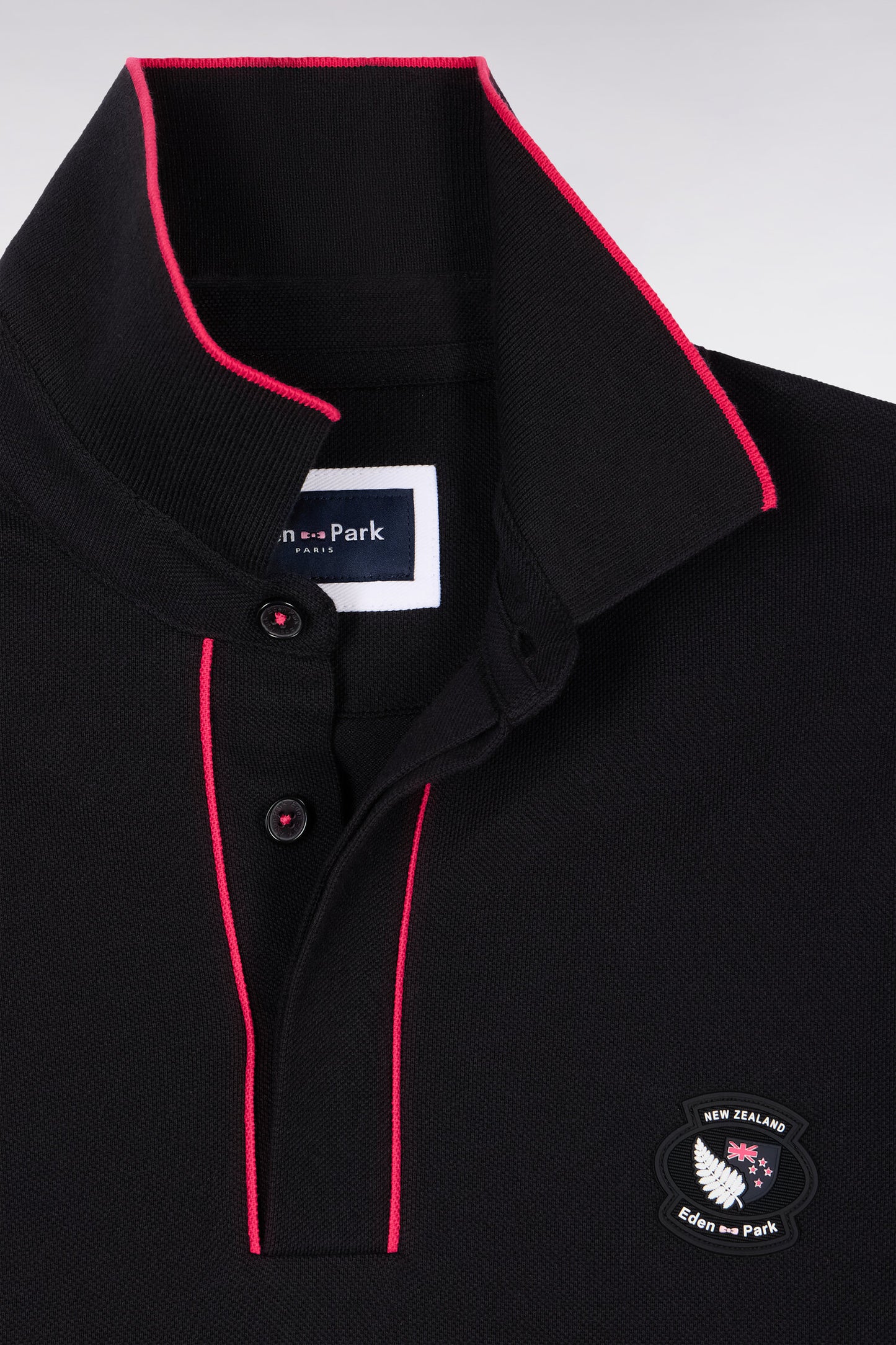 New Zealand Black Cotton Short Sleeve Polo Shirt