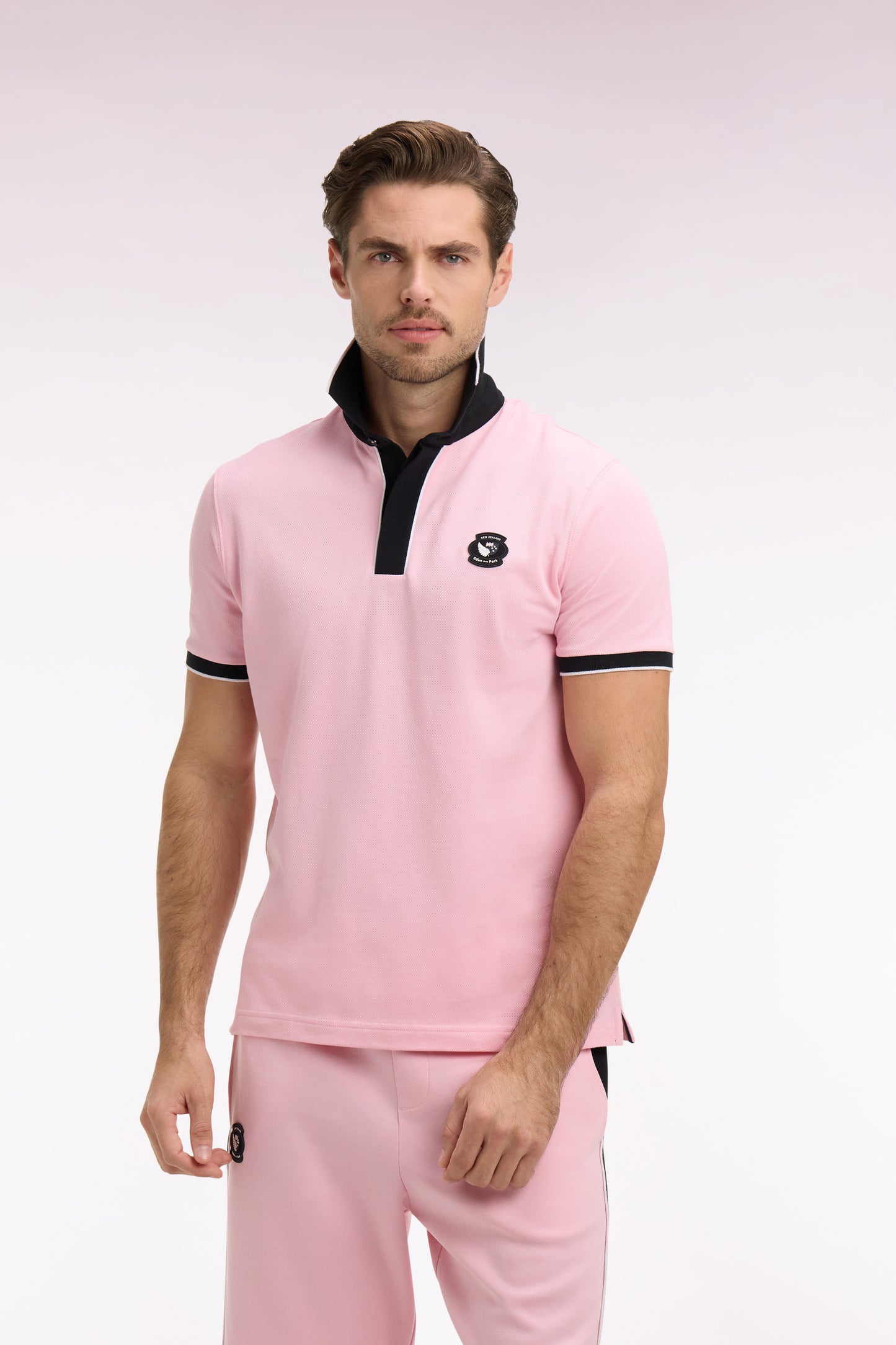 New Zealand Pink Cotton Short Sleeve Polo Shirt