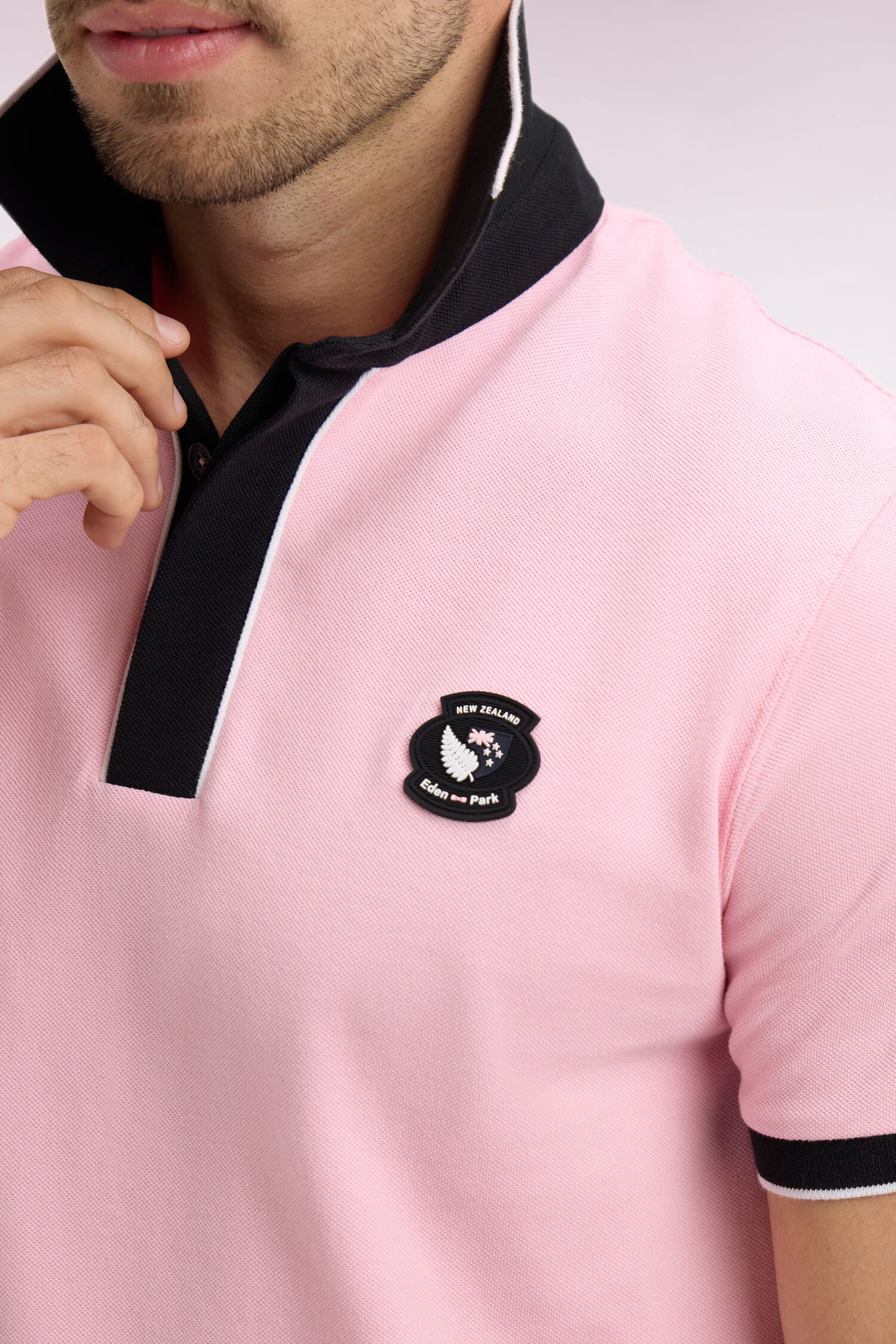 New Zealand Pink Cotton Short Sleeve Polo Shirt