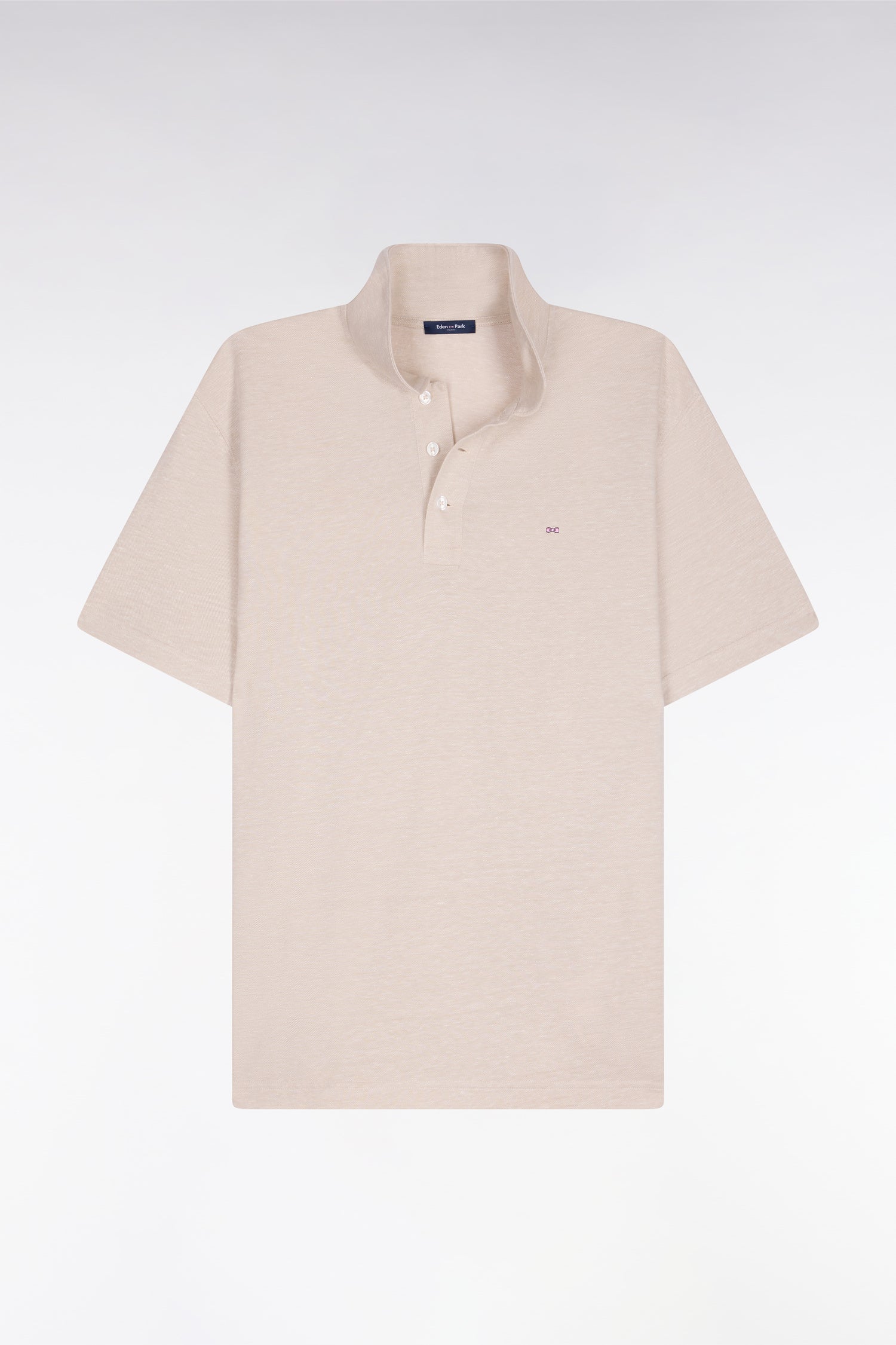 short-sleeved polo shirt in Oxford ecru Regular fit