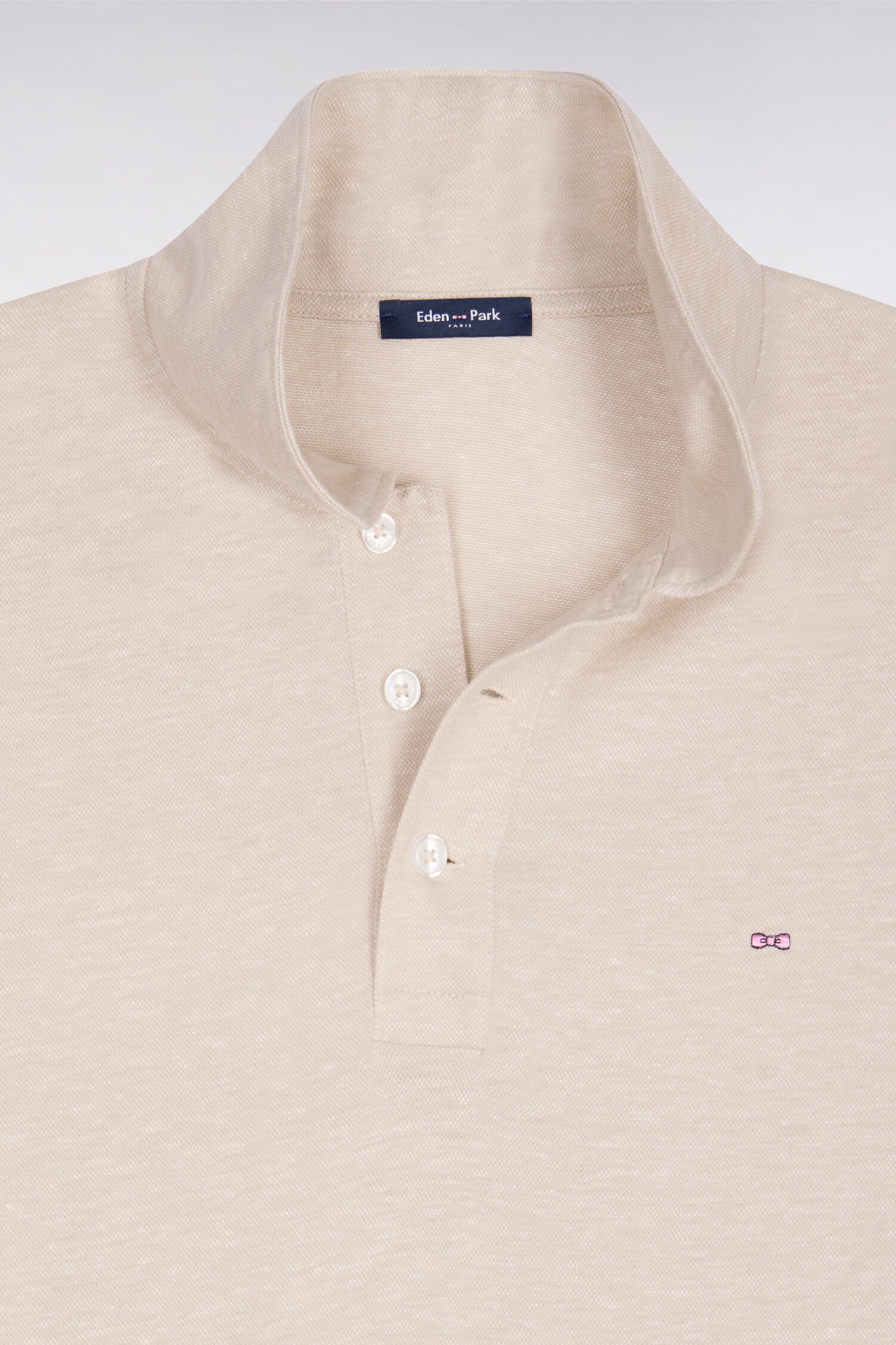 short-sleeved polo shirt in Oxford ecru Regular fit