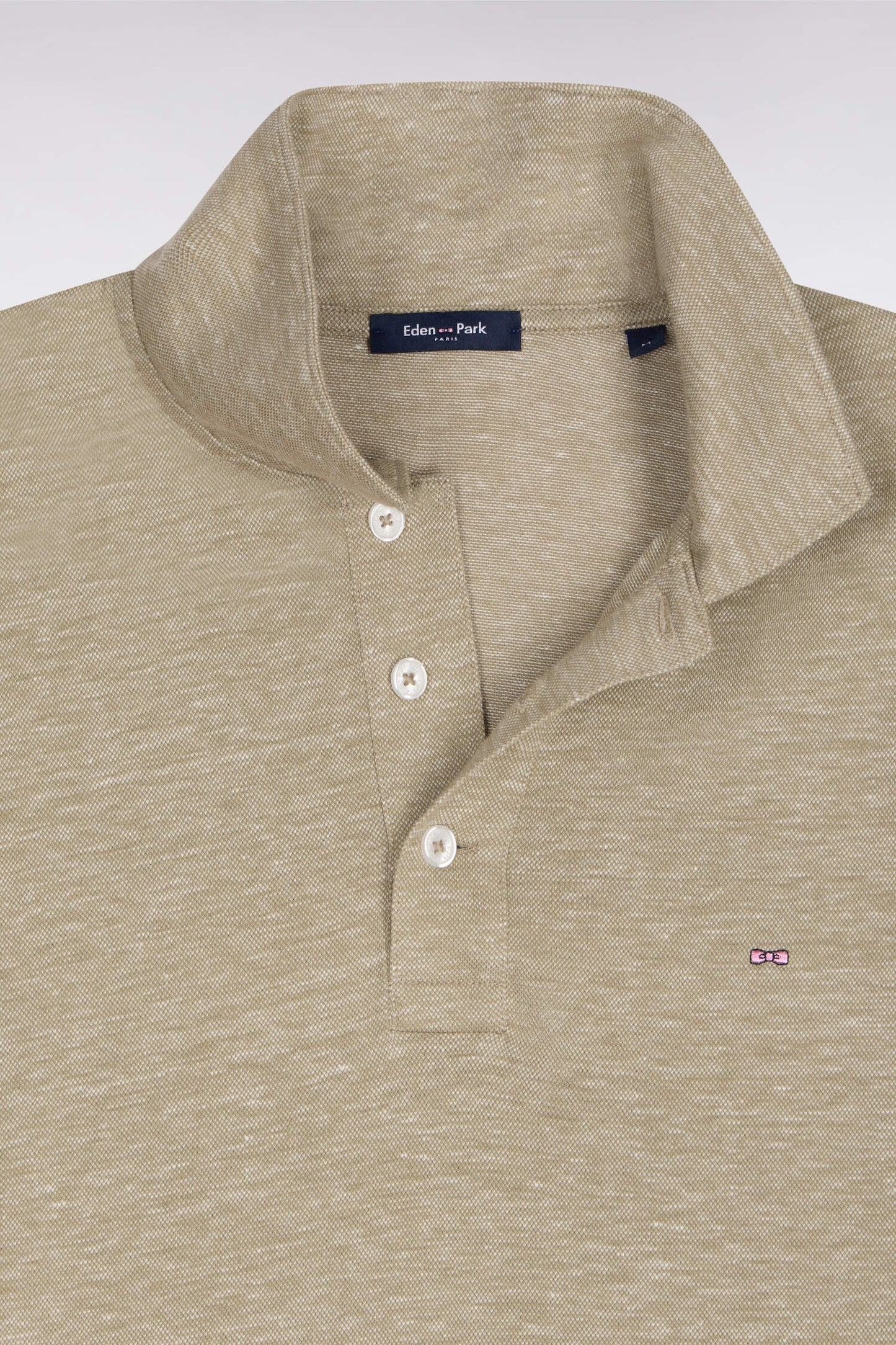 Polo à manches courtes en Oxford beige coupe regular