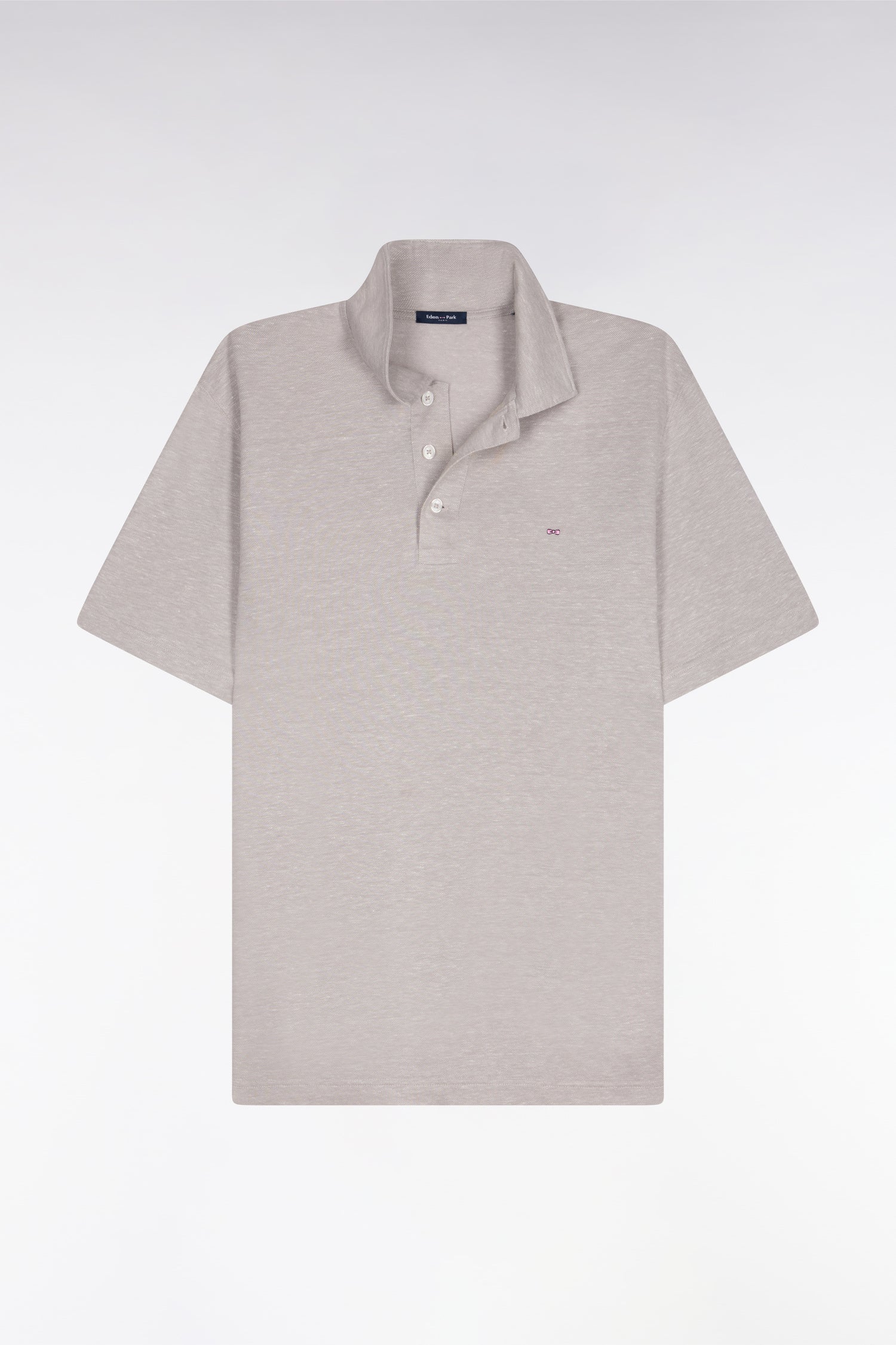 Polo à manches courtes en Oxford gris coupe regular