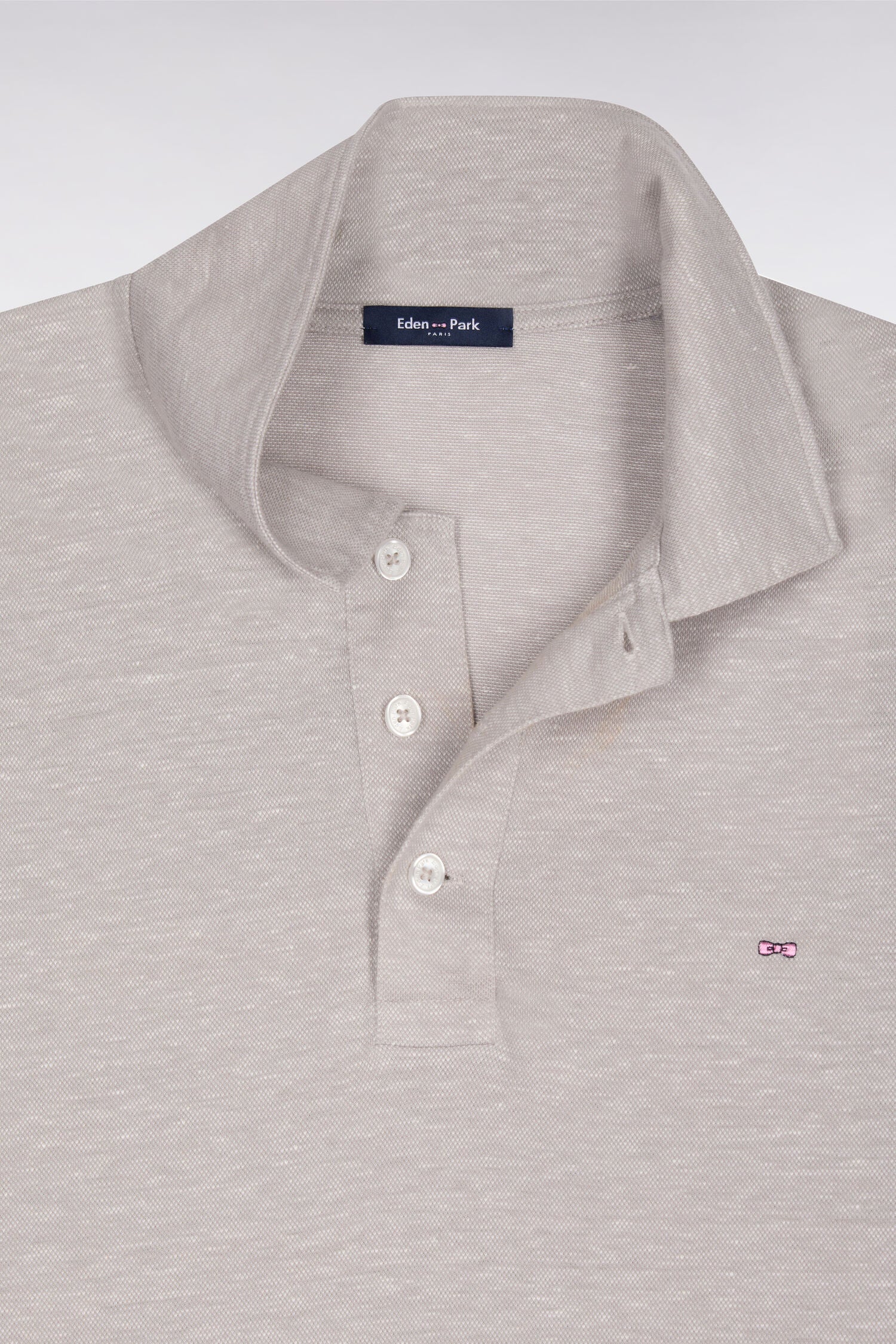Polo à manches courtes en Oxford gris coupe regular