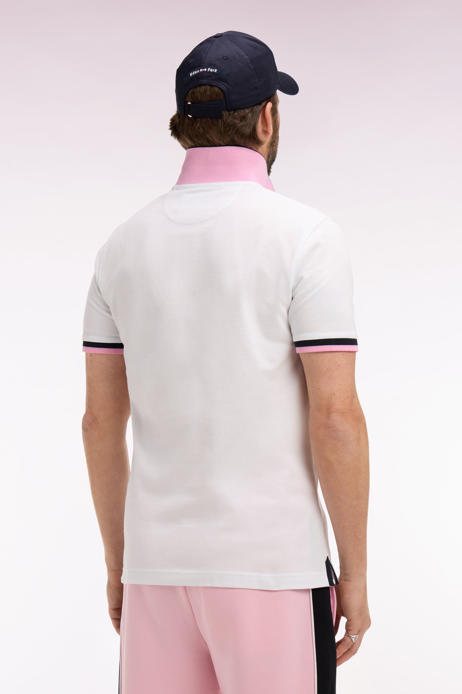 Polo à manches courtes 6 Nations en piqué coton blanc