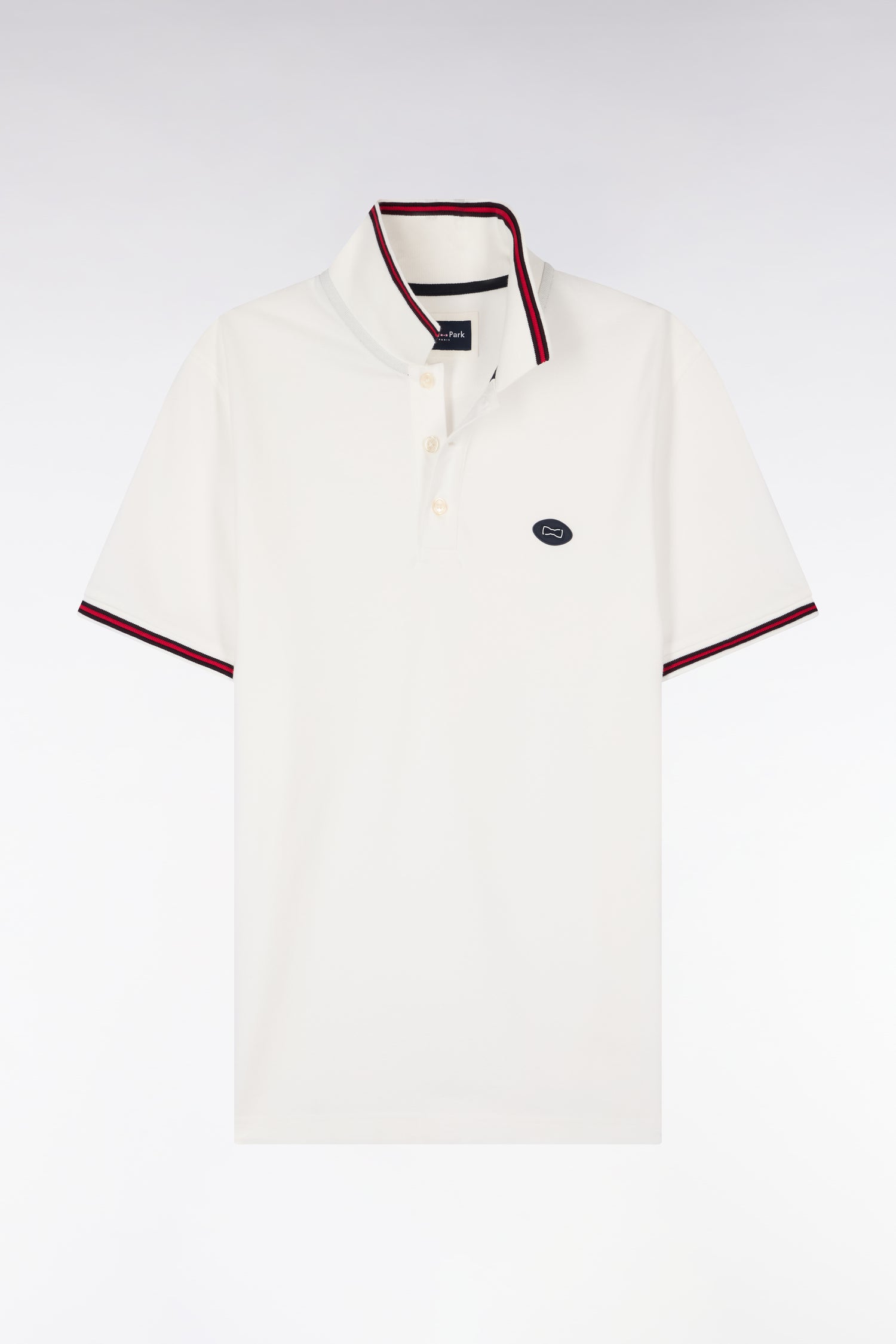 Polo à manches courtes en coton blanc