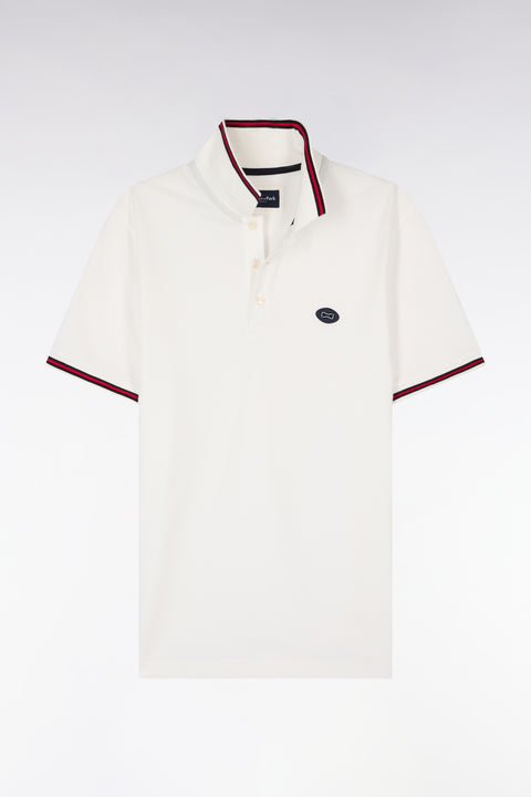 Polo à manches courtes en coton blanc - Image 2