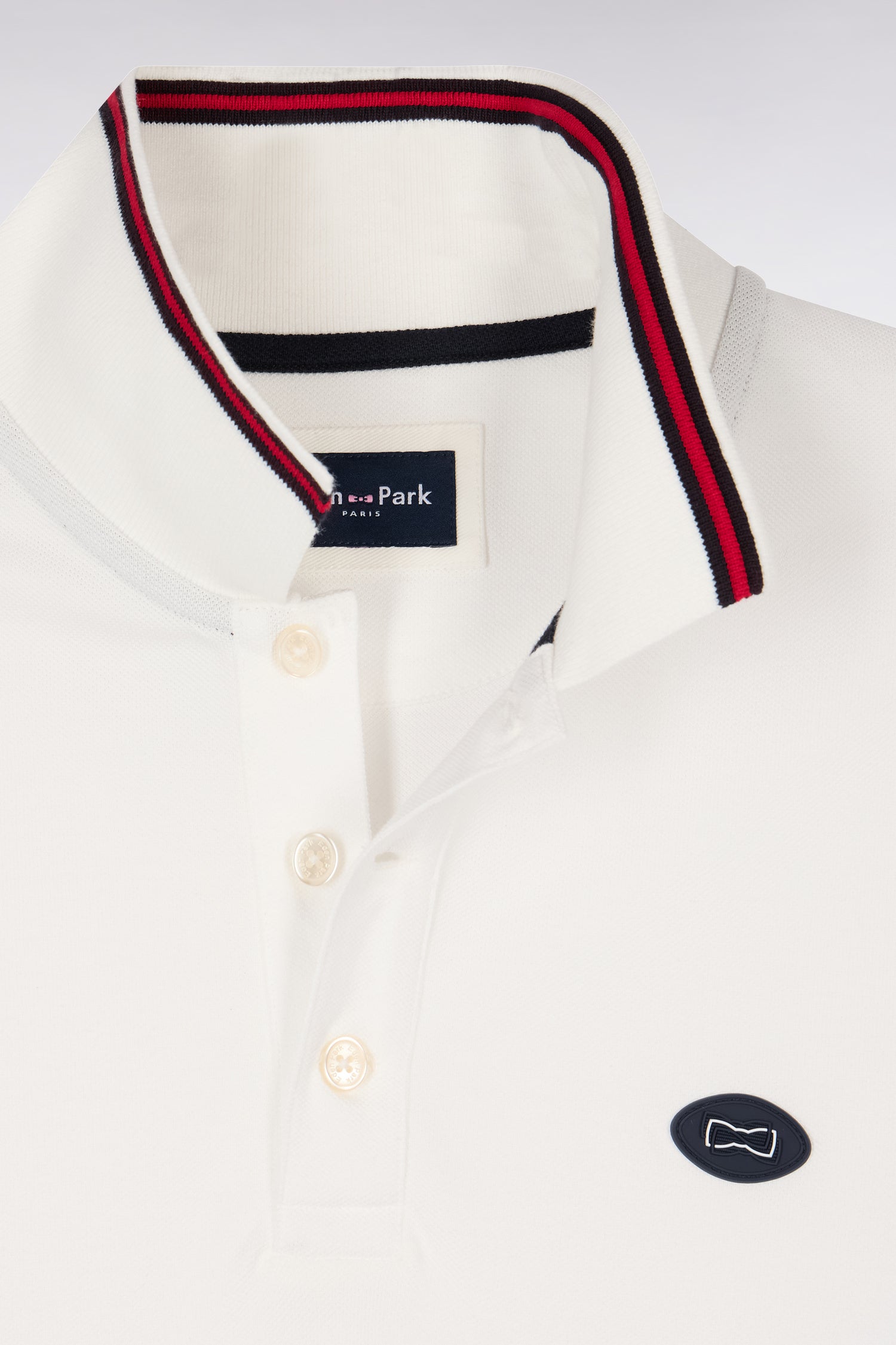 Polo à manches courtes en coton blanc