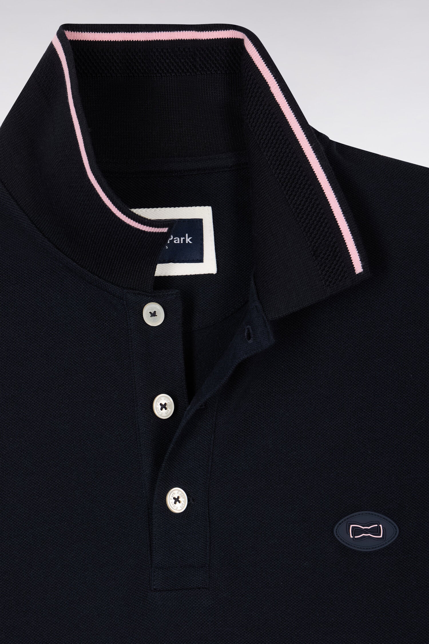 short-sleeved polo shirt in cotton piqué navy