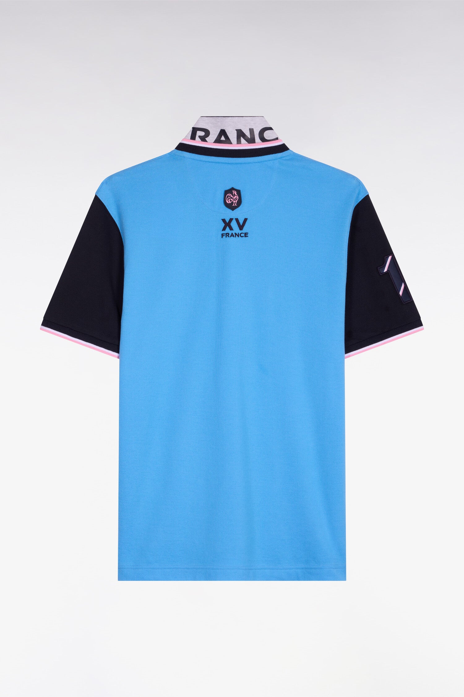 Polo à manches courtes XV de France en piqué coton bleu France